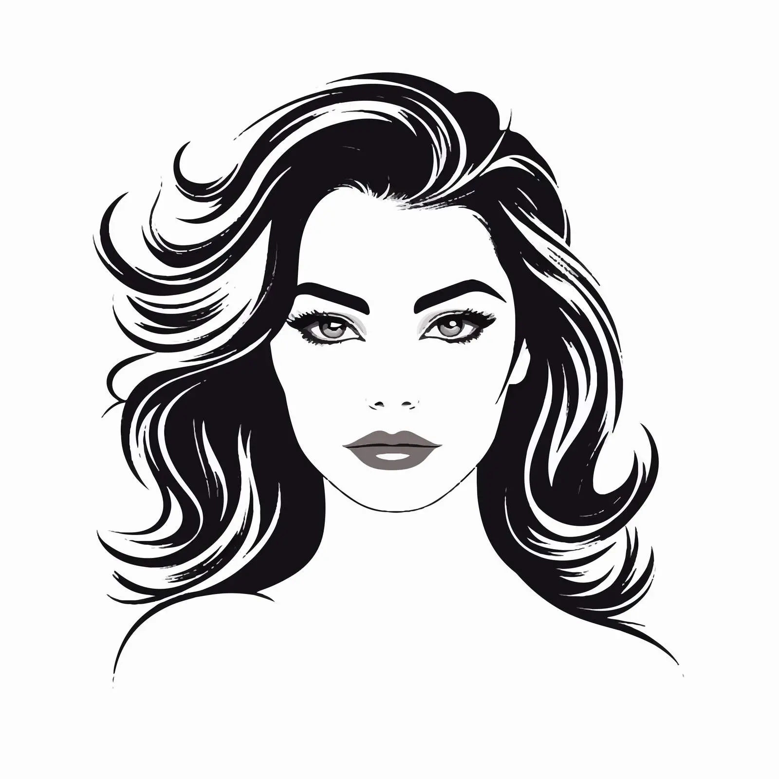 Silhouette of Girl with Beautiful Eyebrows and Hair — free download from Dotvec