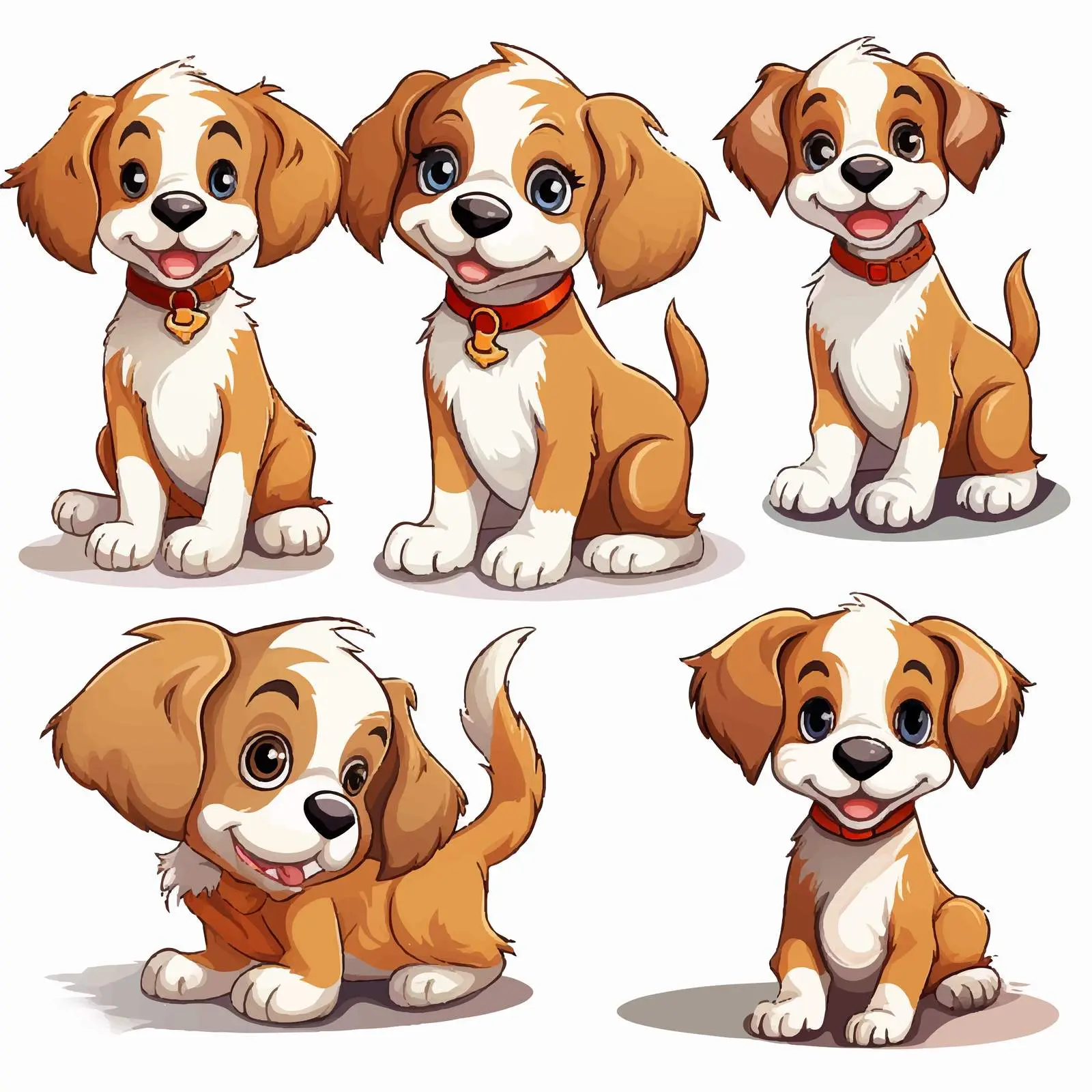 Cute Puppy Vector Illustration Collection — free download from Dotvec