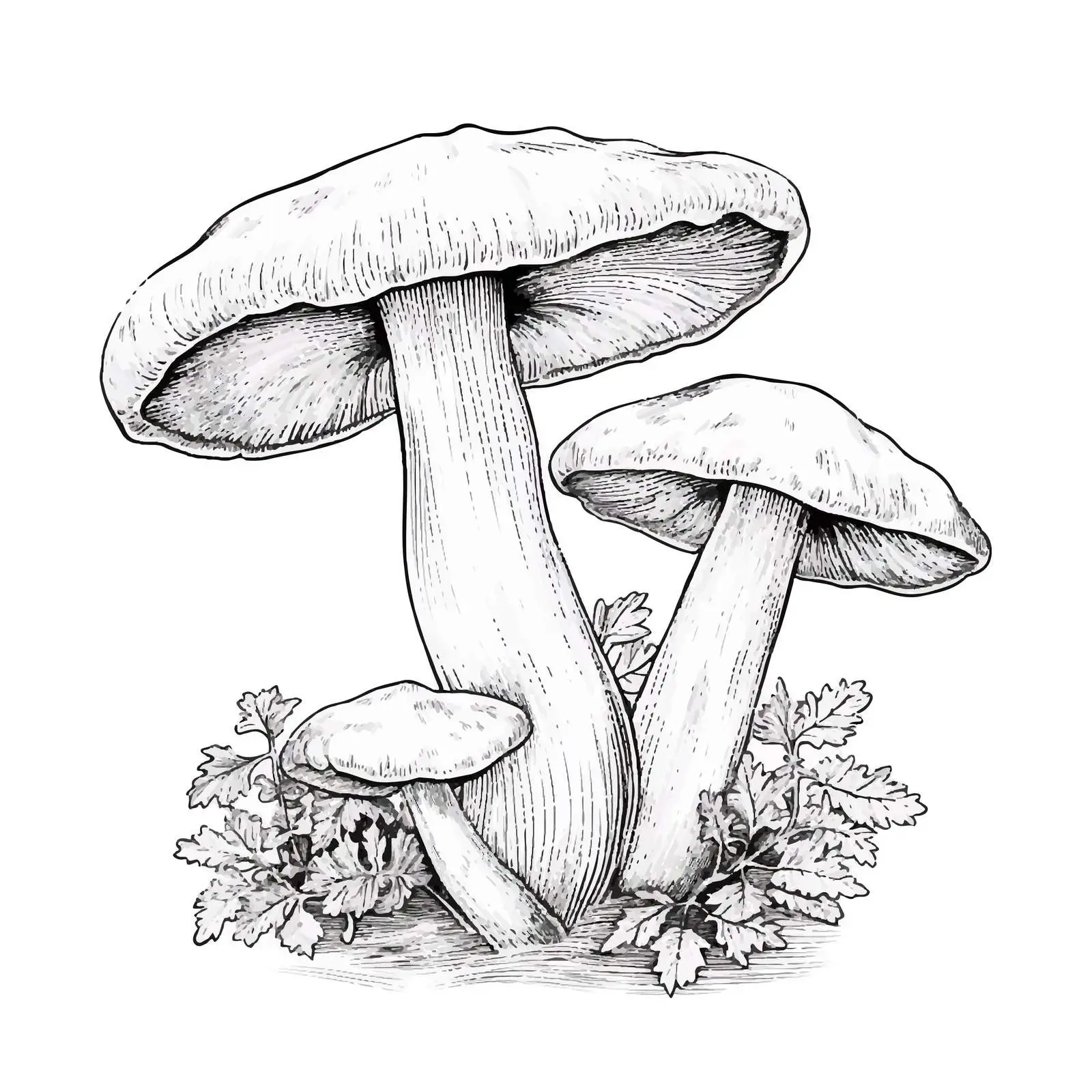 Portobello Mushroom Engraving Vector Art — free download from Dotvec