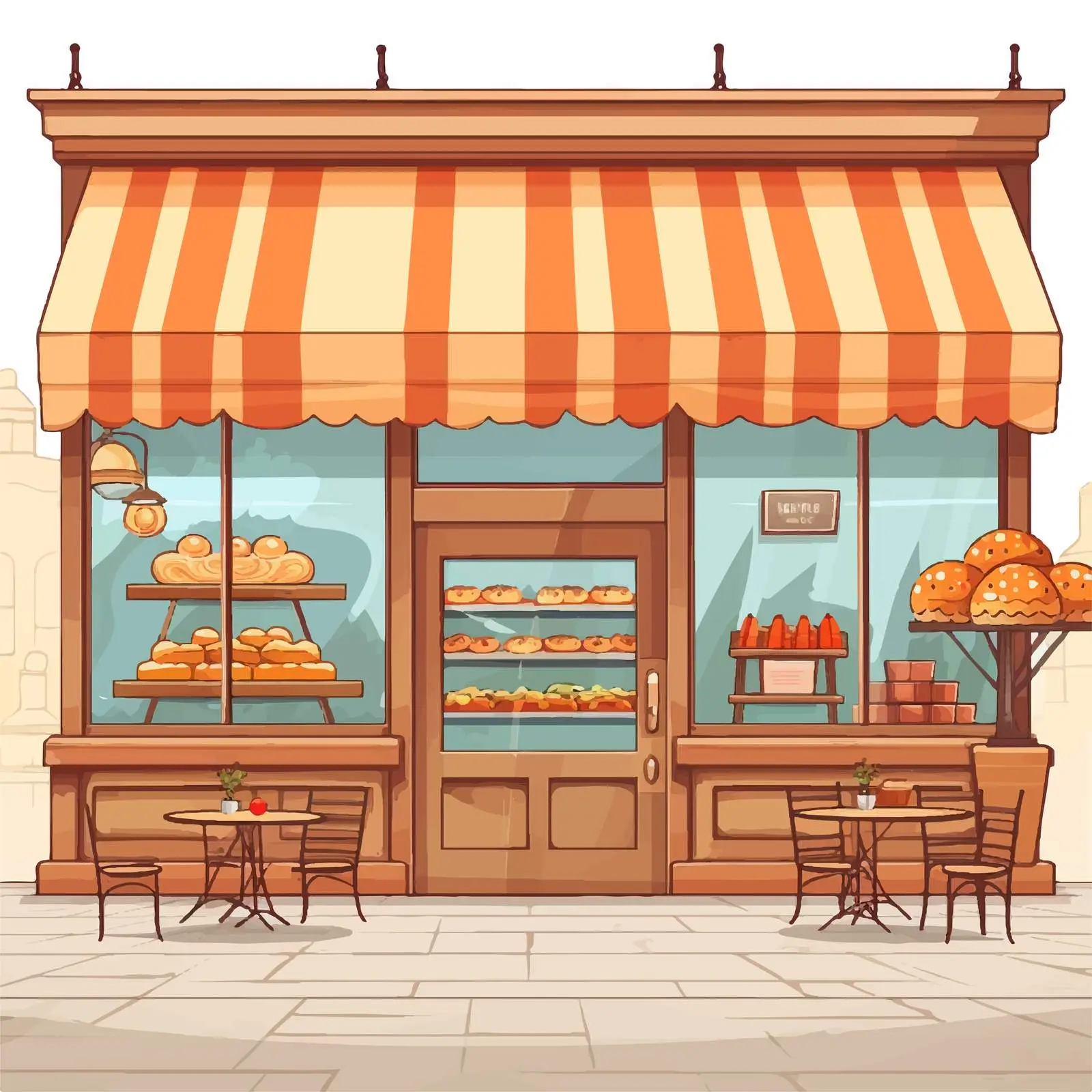 Bakery Shop Exterior Background Vector Illustration — free download from Dotvec