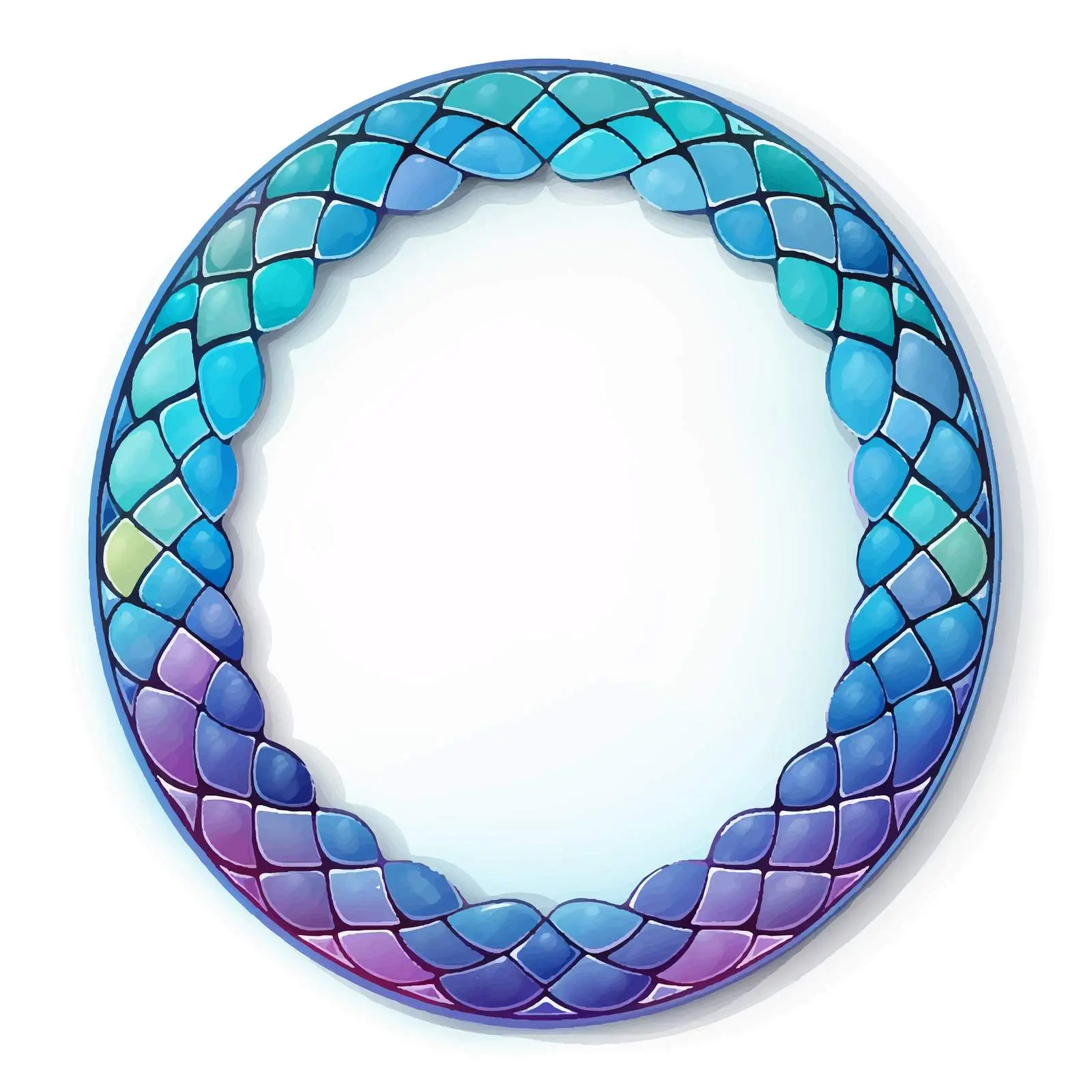 Oval Frame Template on Blue Fish Scales Background — free download from Dotvec