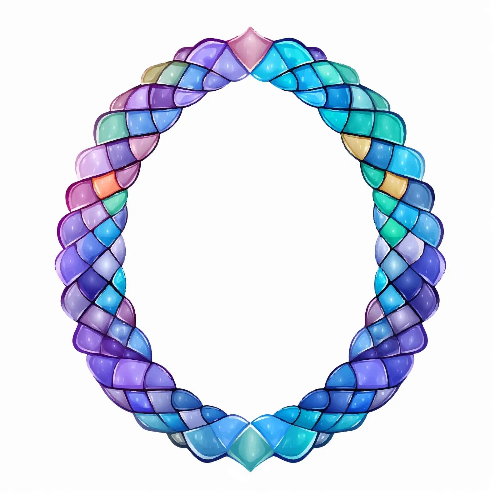 Oval Frame Template on Blue Fish Scales — free download from Dotvec