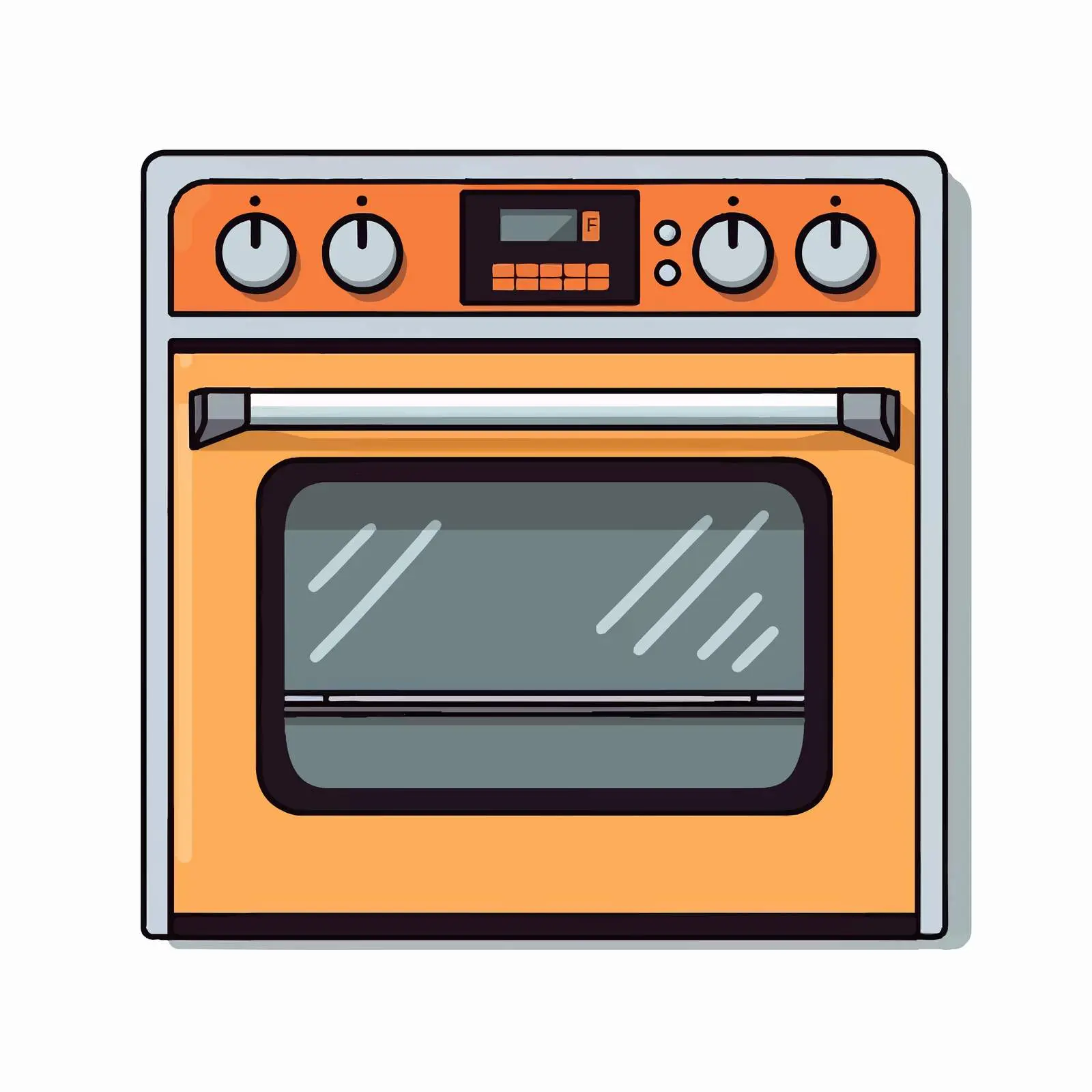 Oven Line Vector Illustration on White Background — free download from Dotvec