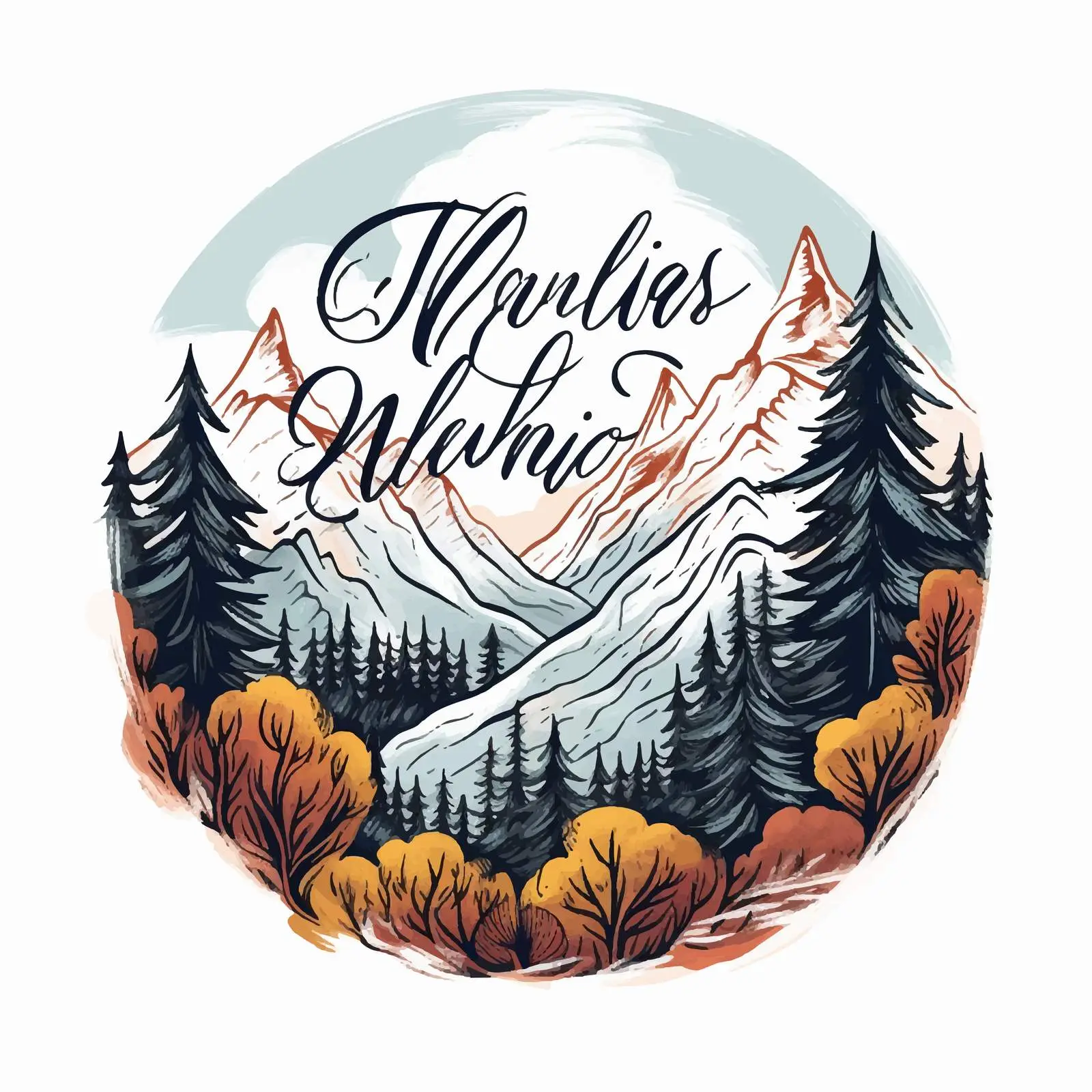 Inspirational Slogan Over The Mountains and Woods — free download from Dotvec