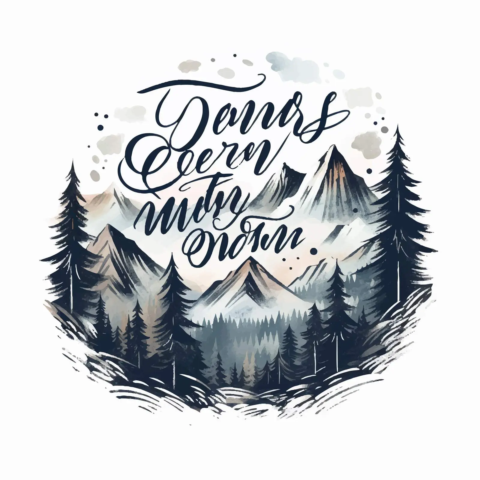 Over The Mountains Inspirational Slogan Vector — free download from Dotvec
