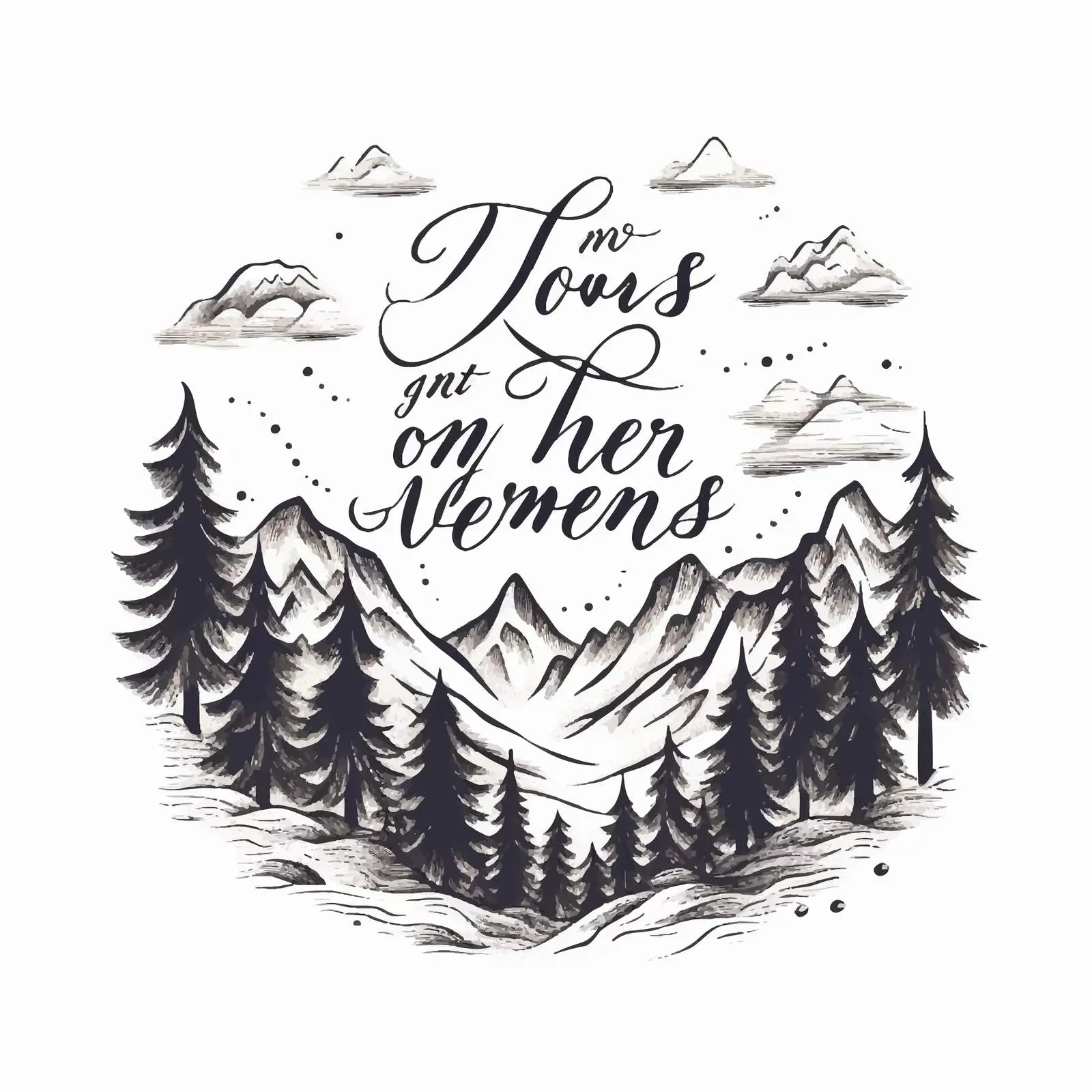 Inspirational Slogan Over The Mountains Artwork — free download from Dotvec