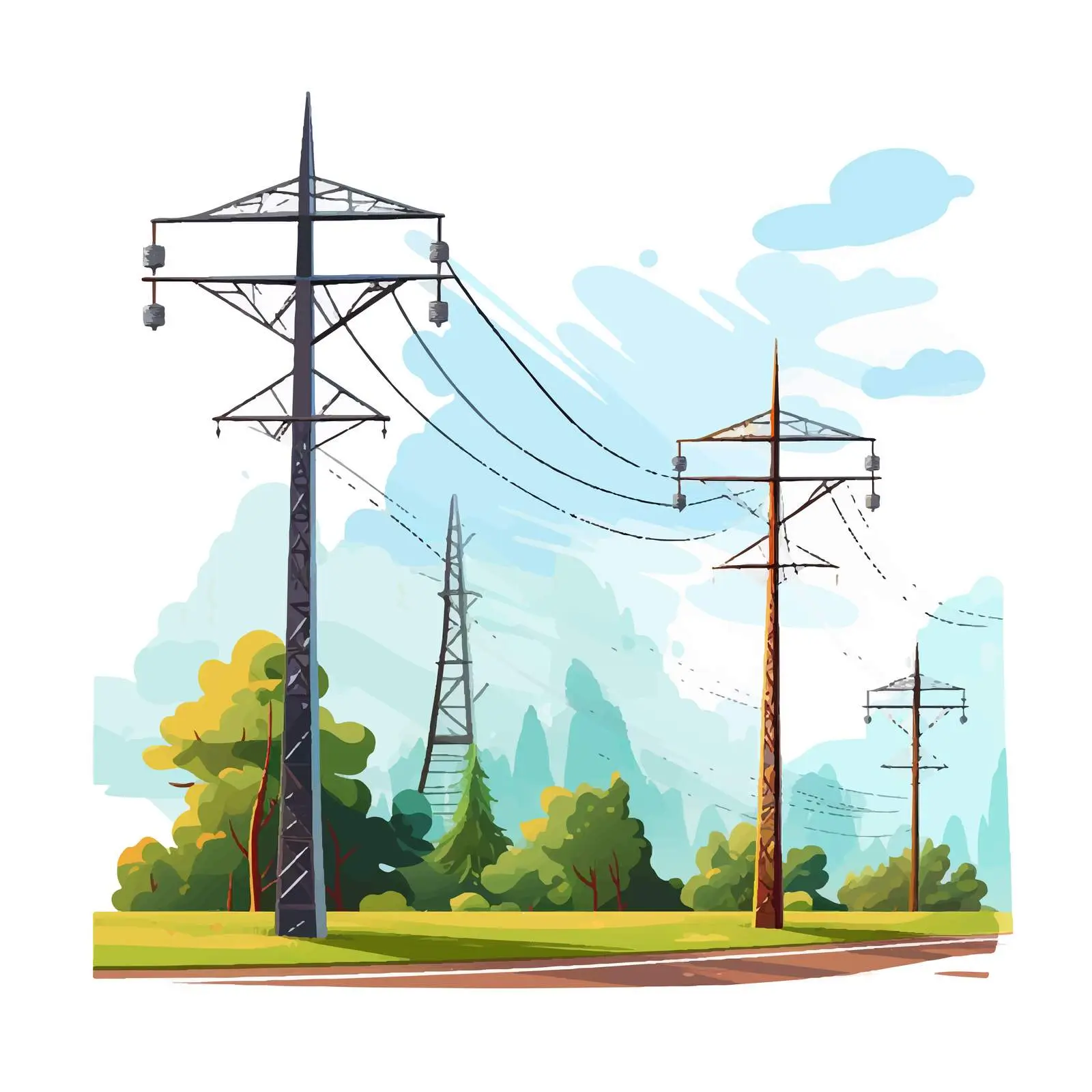 Overhead Electric Power Lines with Suspended Cables – free wiring image from Dotvec