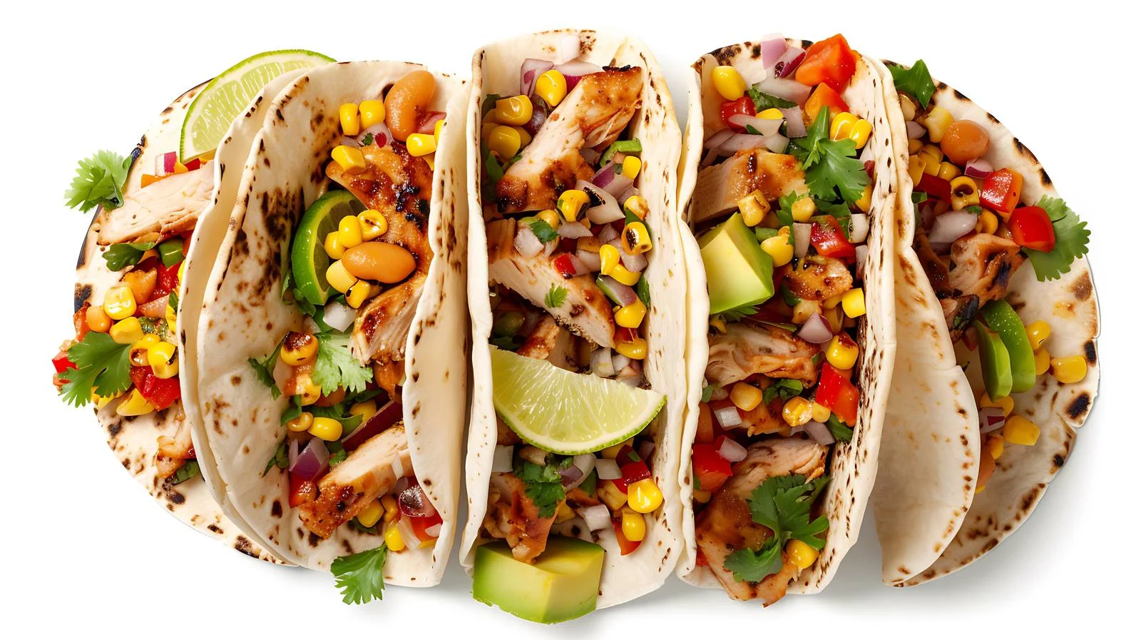 Crave-worthy Soft Tacos - Chicken, Corn, Avocado — free download from Dotvec