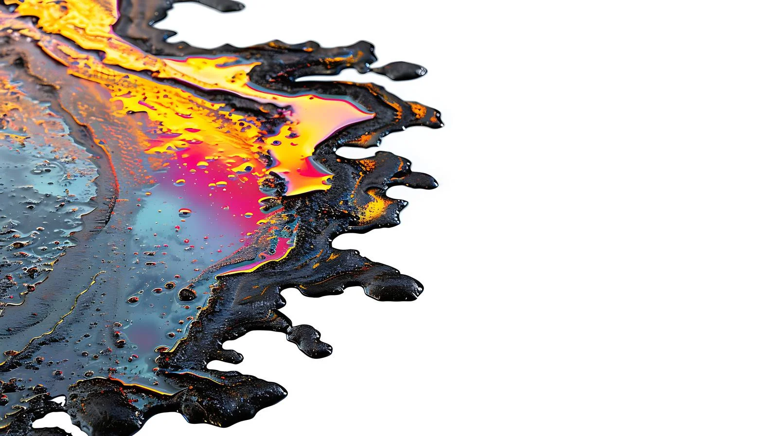 Captivating Vibrant Oil Slick on Damp Pavement – free damp image from Dotvec