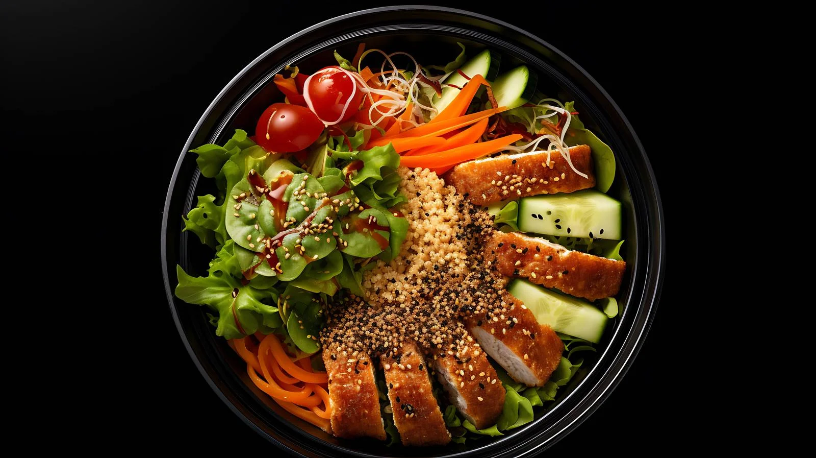 Elevated Perspective of Bowl with Food on Tabletop — free download from Dotvec