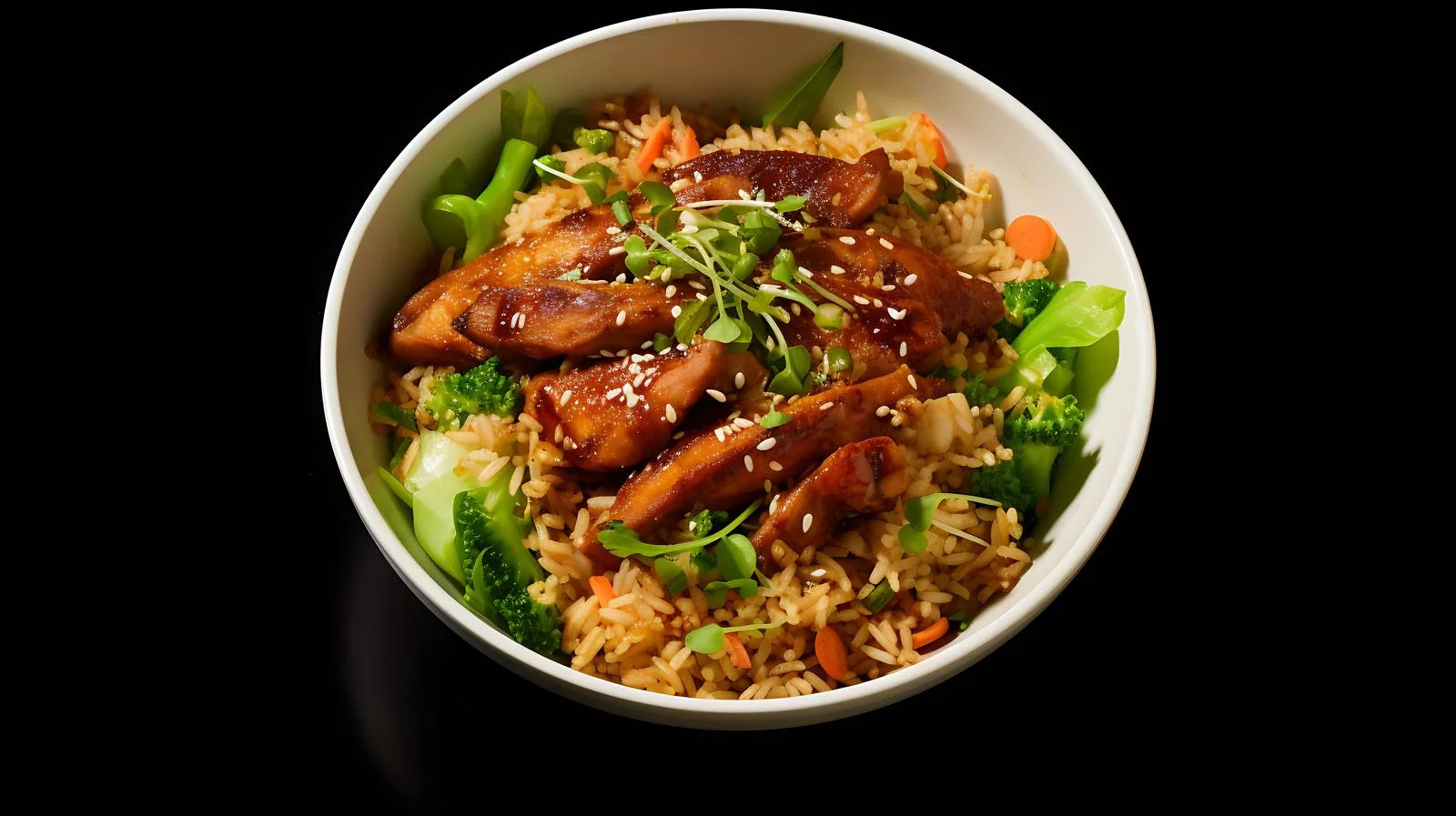 Elevated view of meal in bowl on table — free download from Dotvec