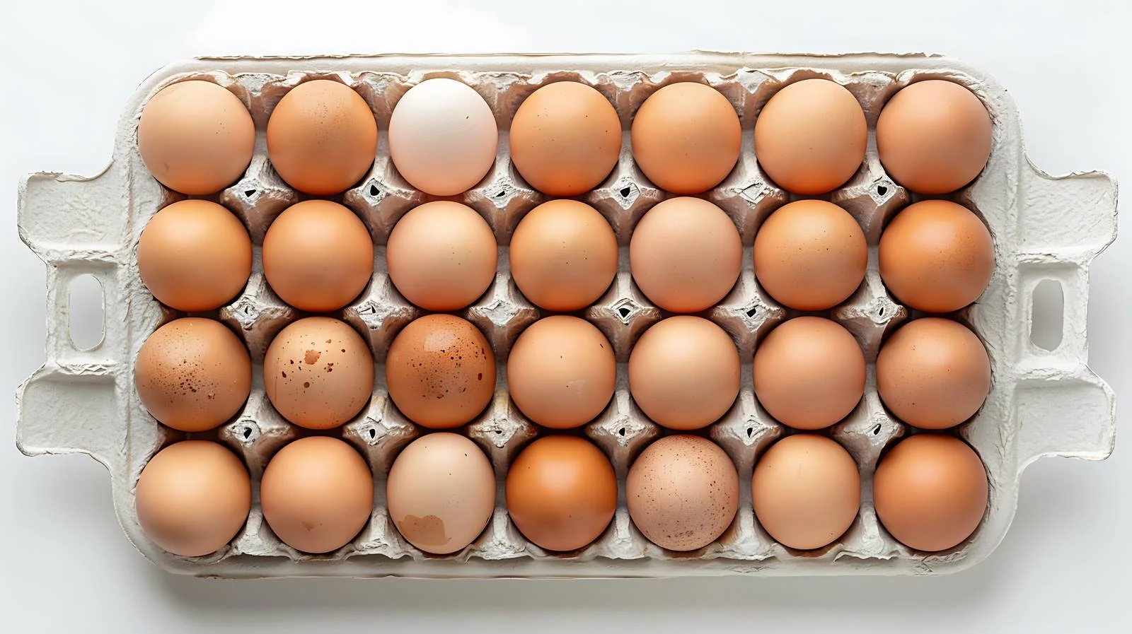 High-angle View of Natural Chicken Eggs in Container — free download from Dotvec