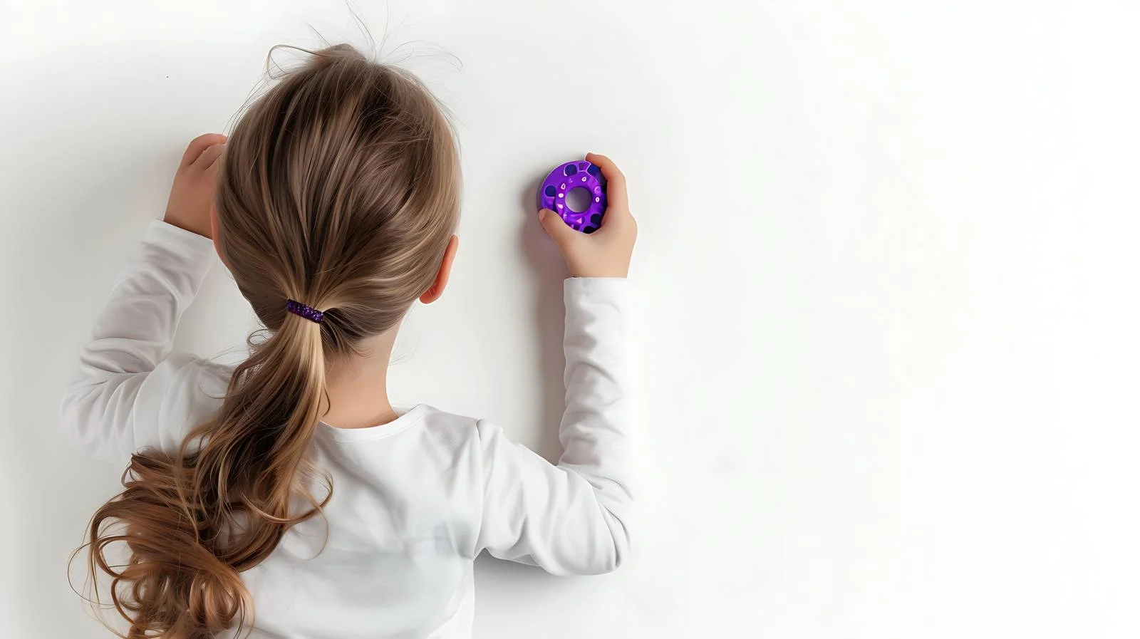 Child Playing with Purple Fidget Toy from Above — free download from Dotvec