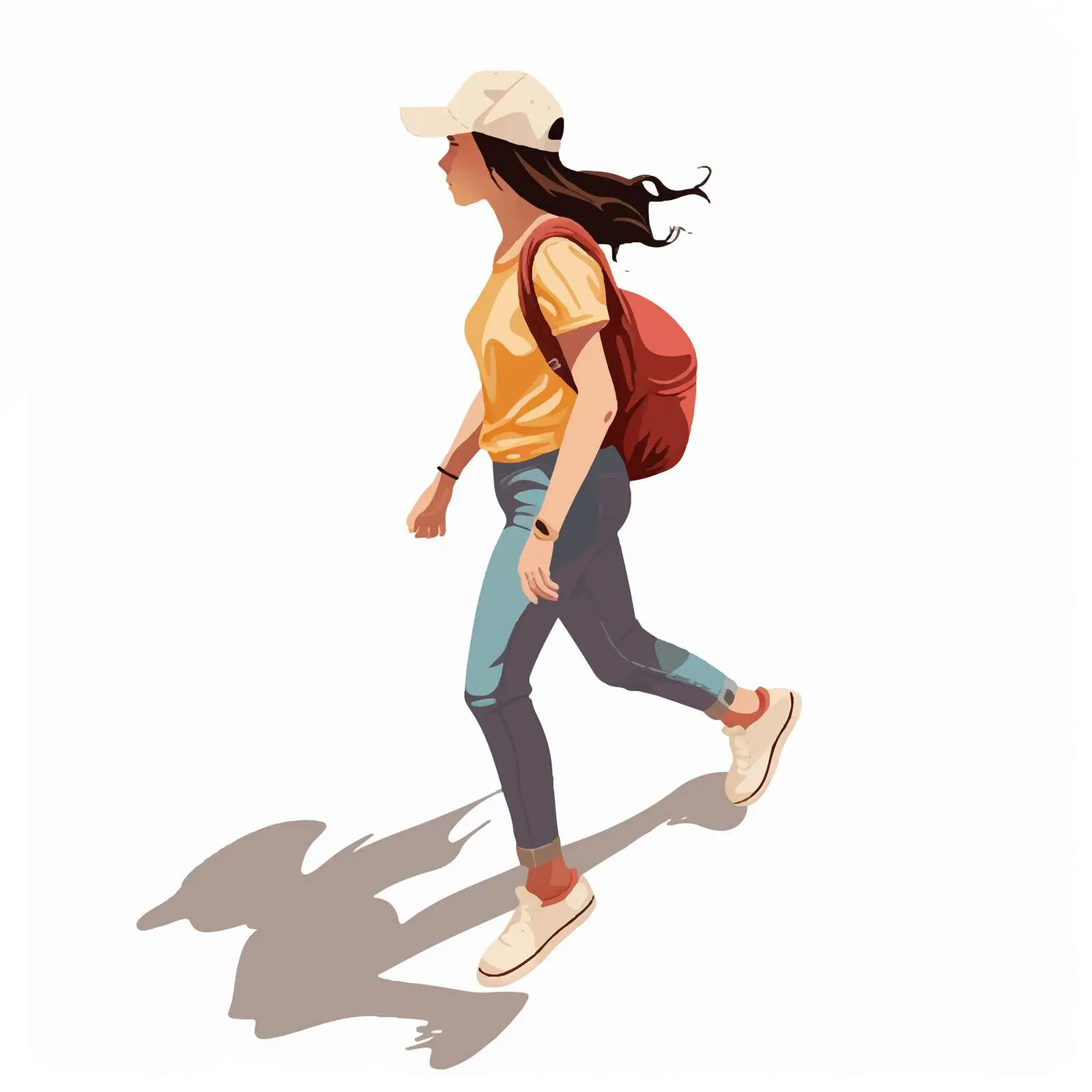 Modern Fashion Girl Walking on Street — free download from Dotvec