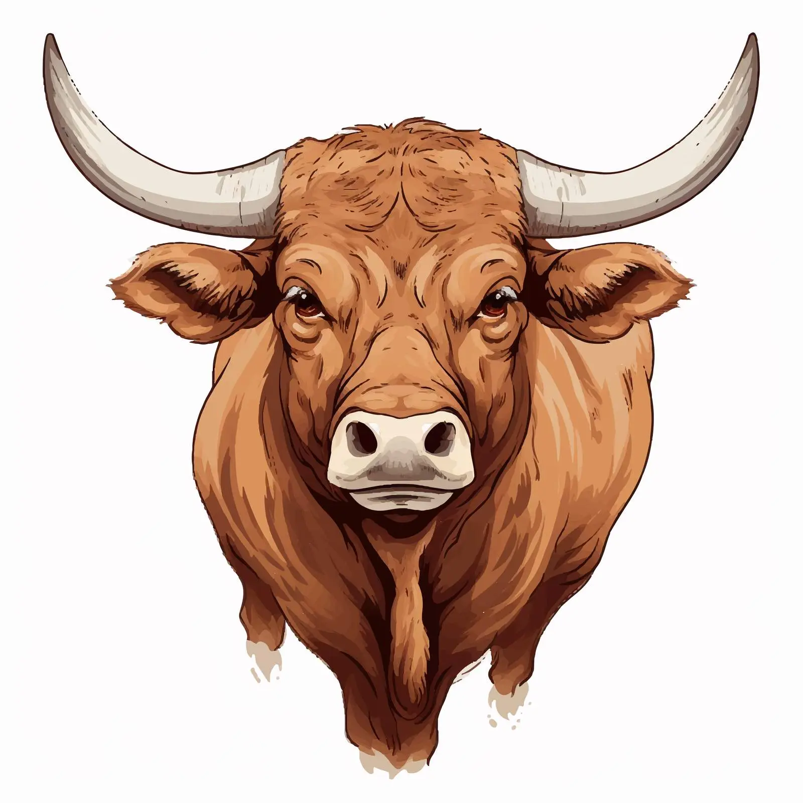 Ox Sketch Vector Illustration on White Background — free download from Dotvec