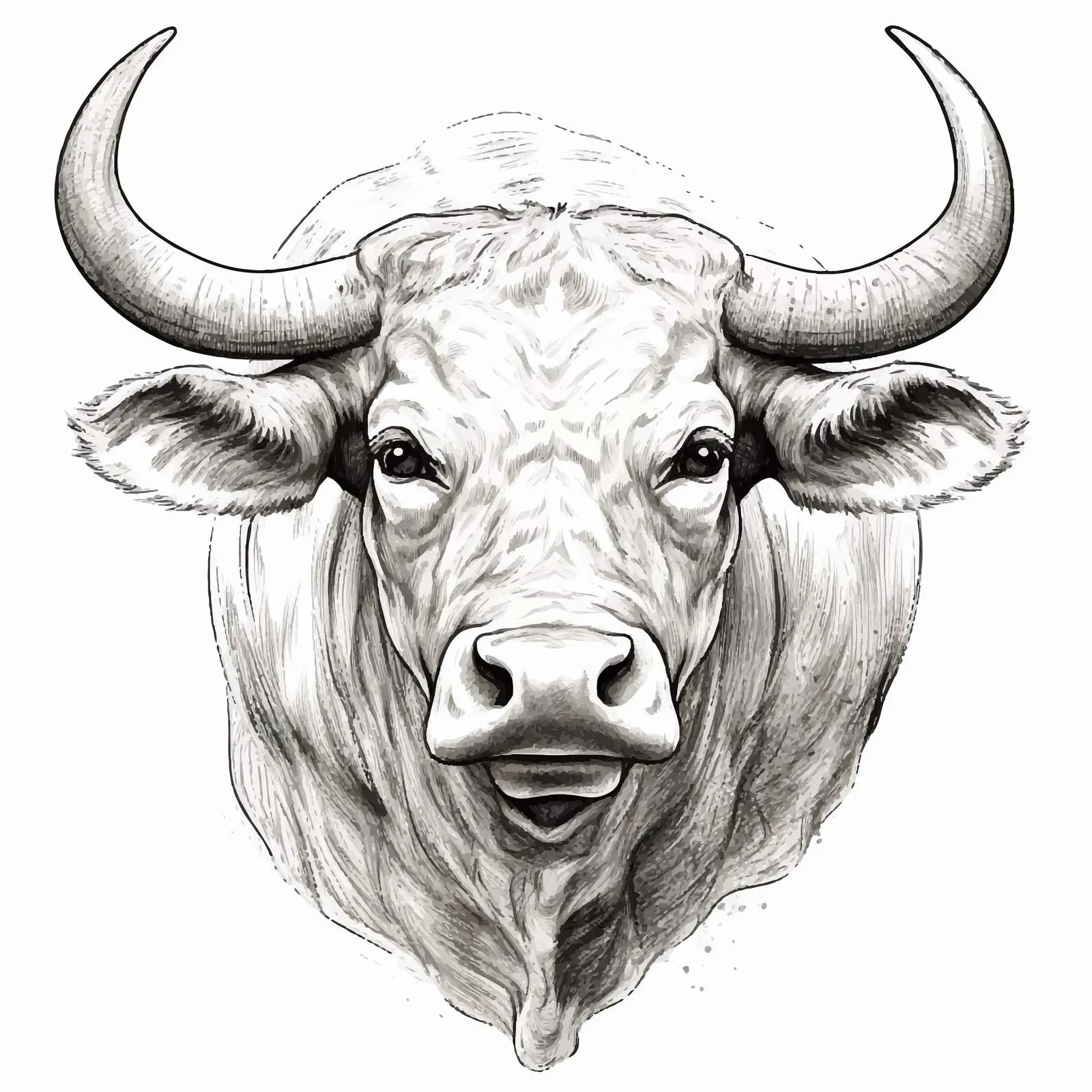 Isolated Ox Sketch Vector Illustration on White Background — free download from Dotvec