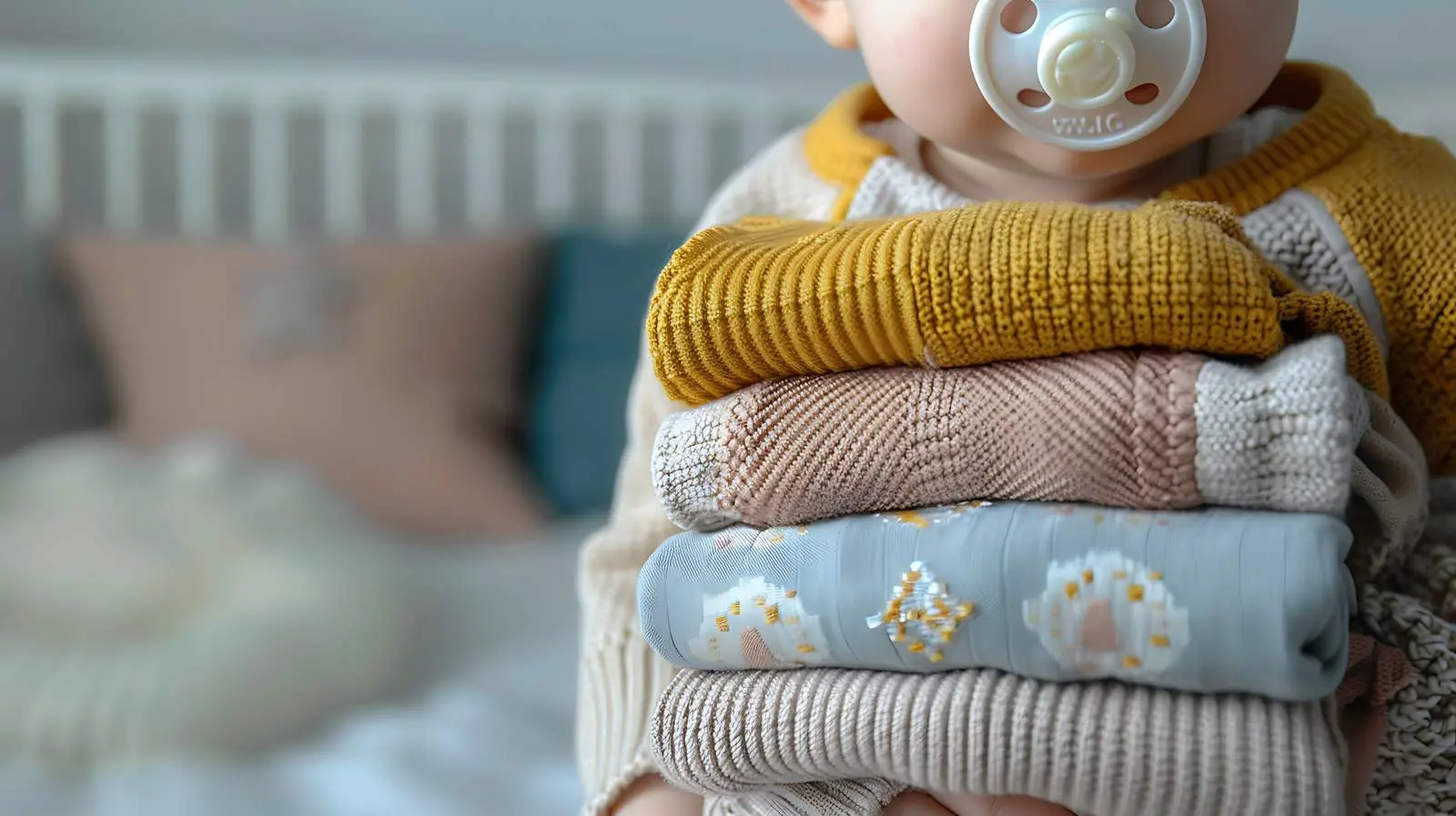 Newborn Baby Clothes and Pacifier on White Background — free download from Dotvec