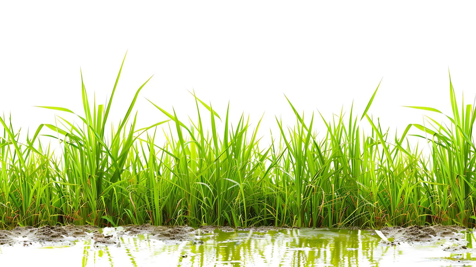 Rural Rice Paddy Field on White Background — free download from Dotvec