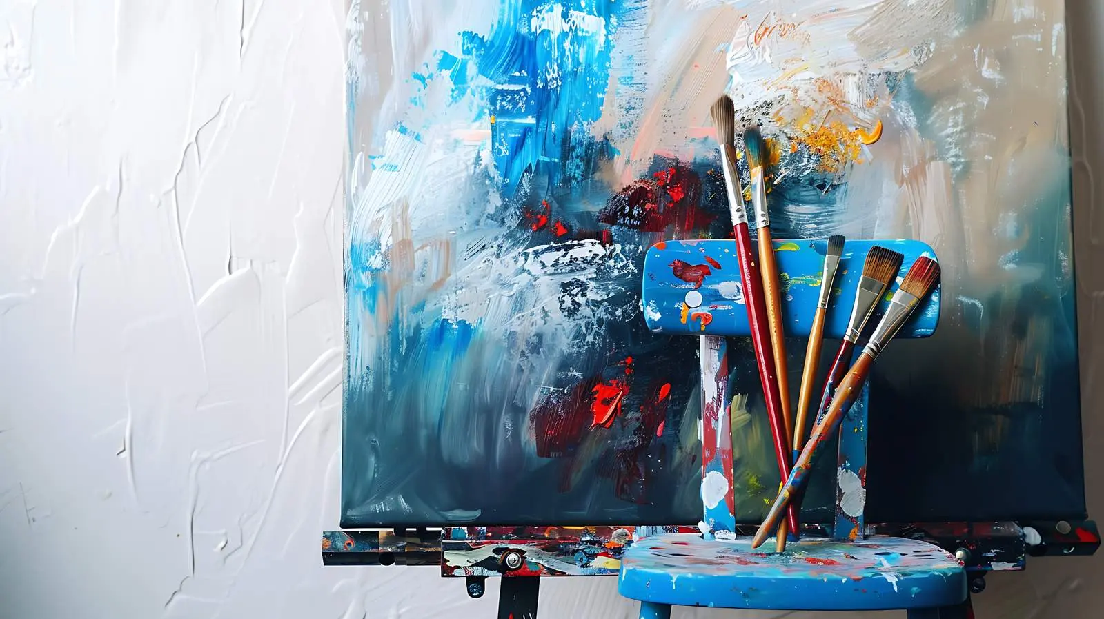 Minimalist Art with Paint Brushes and Chair — free download from Dotvec