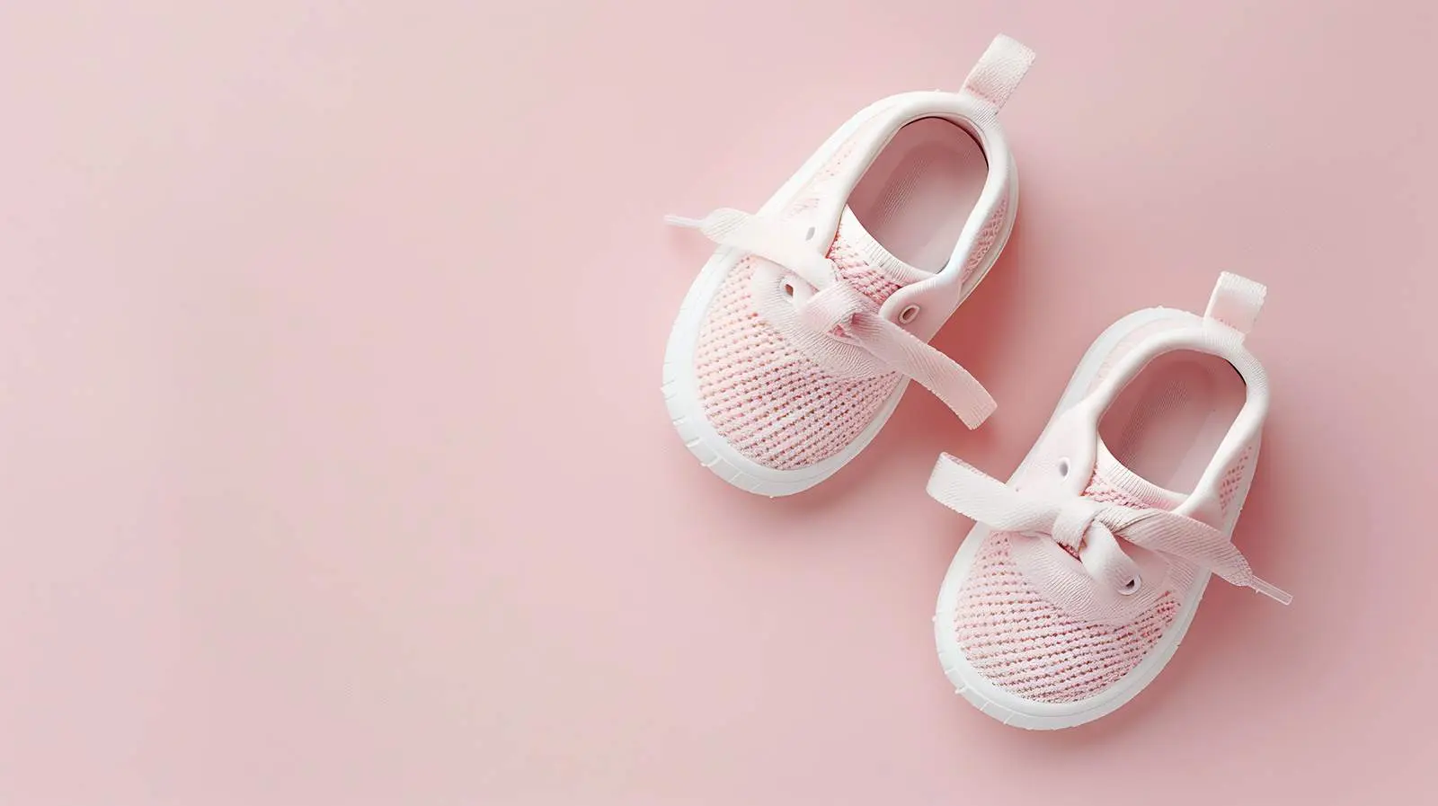 Pair of Children's Mini Shoes on Pastel Pink Background – free colorful shoes image from Dotvec