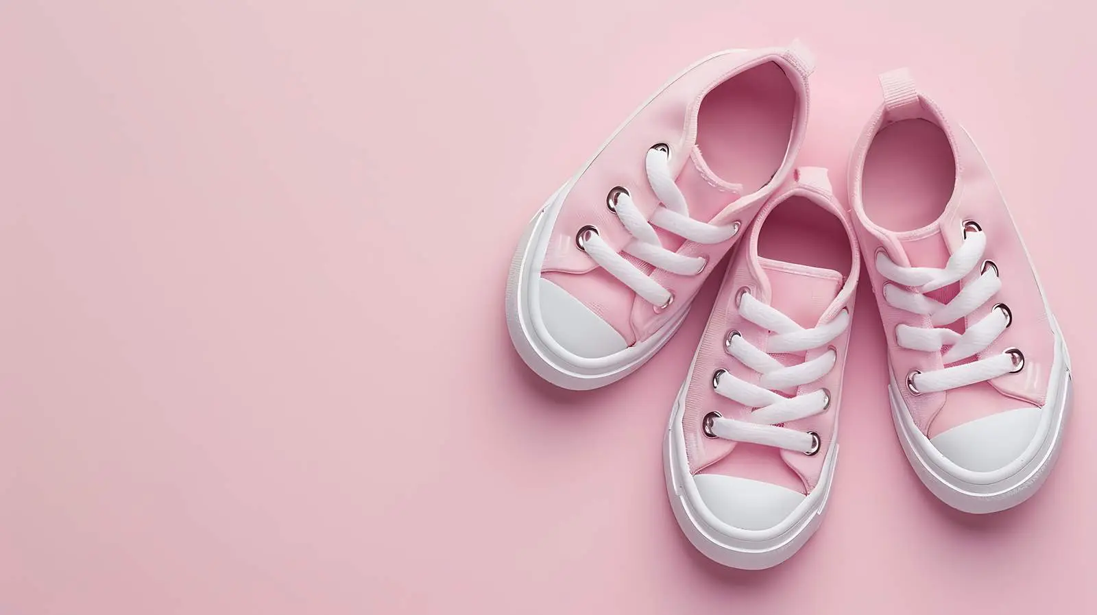 Mini Children's Shoes on Pastel Pink Background – free colorful shoes image from Dotvec