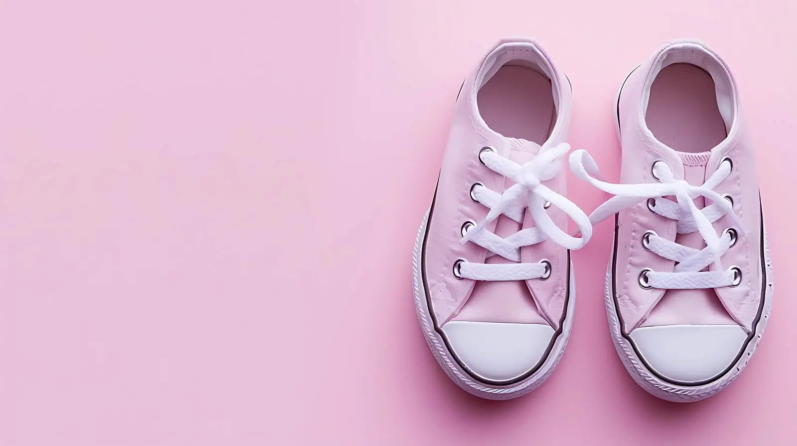 Childrens Mini Shoes on Pastel Pink Background – free shoe design image from Dotvec