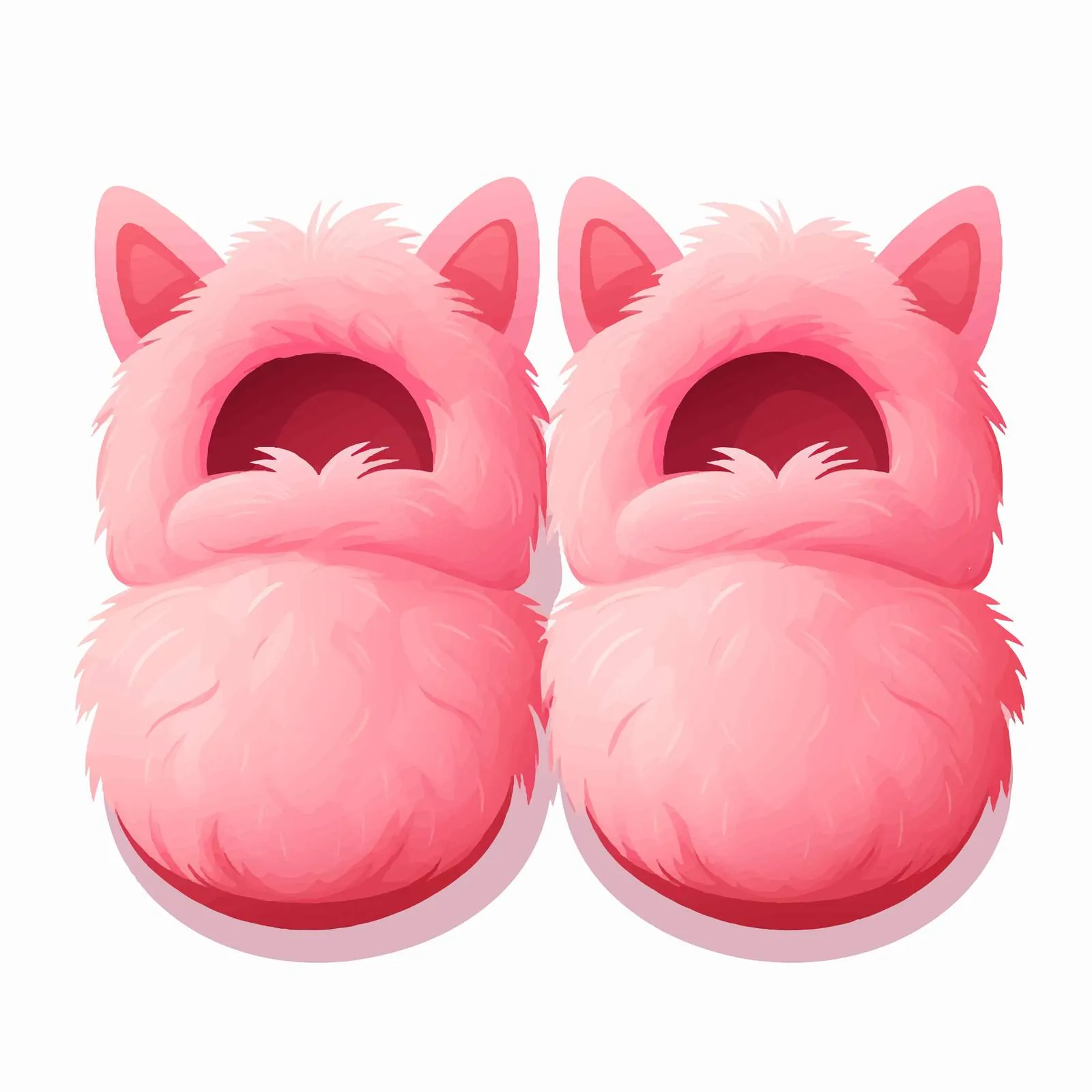 Cute Pink Cat Slippers Isolated on White Background — free download from Dotvec