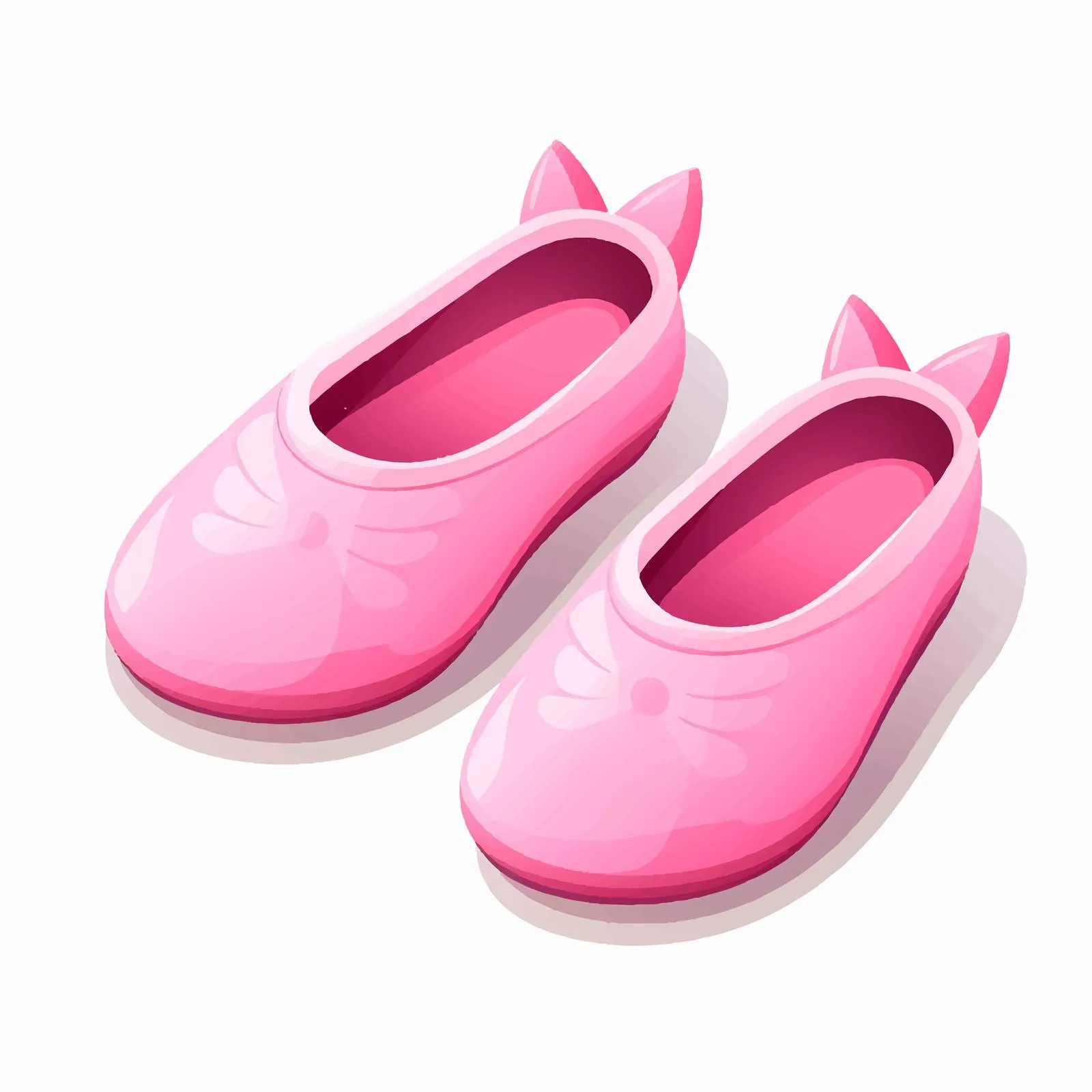 Cute Pink Cat Slippers Isolated on White Background – free adorable footwear image from Dotvec