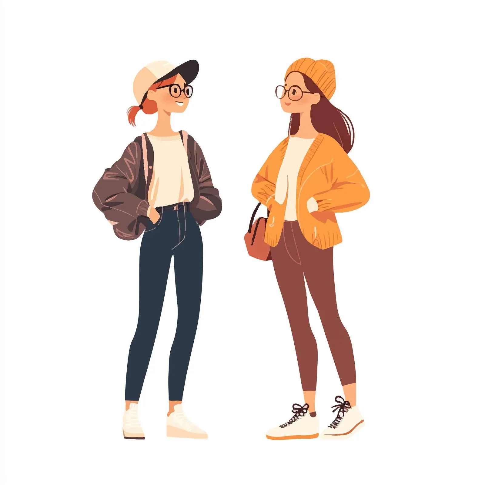 Stylish Young Women Engaging in Conversation — free download from Dotvec