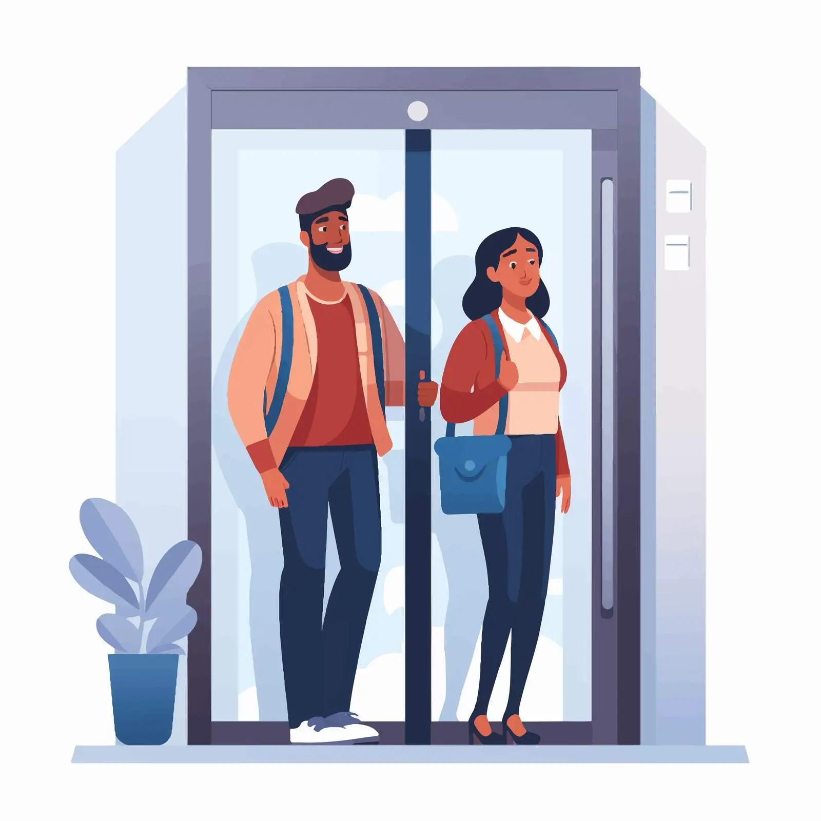 Happy Male and Female Office Employees — free download from Dotvec