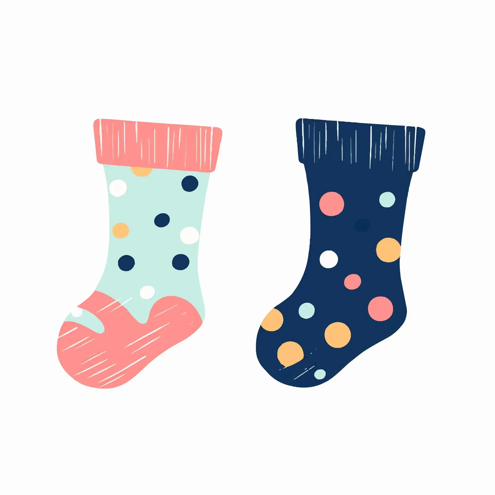 Warm Kids' Polka Dot Socks in Wool or Cotton — free download from Dotvec