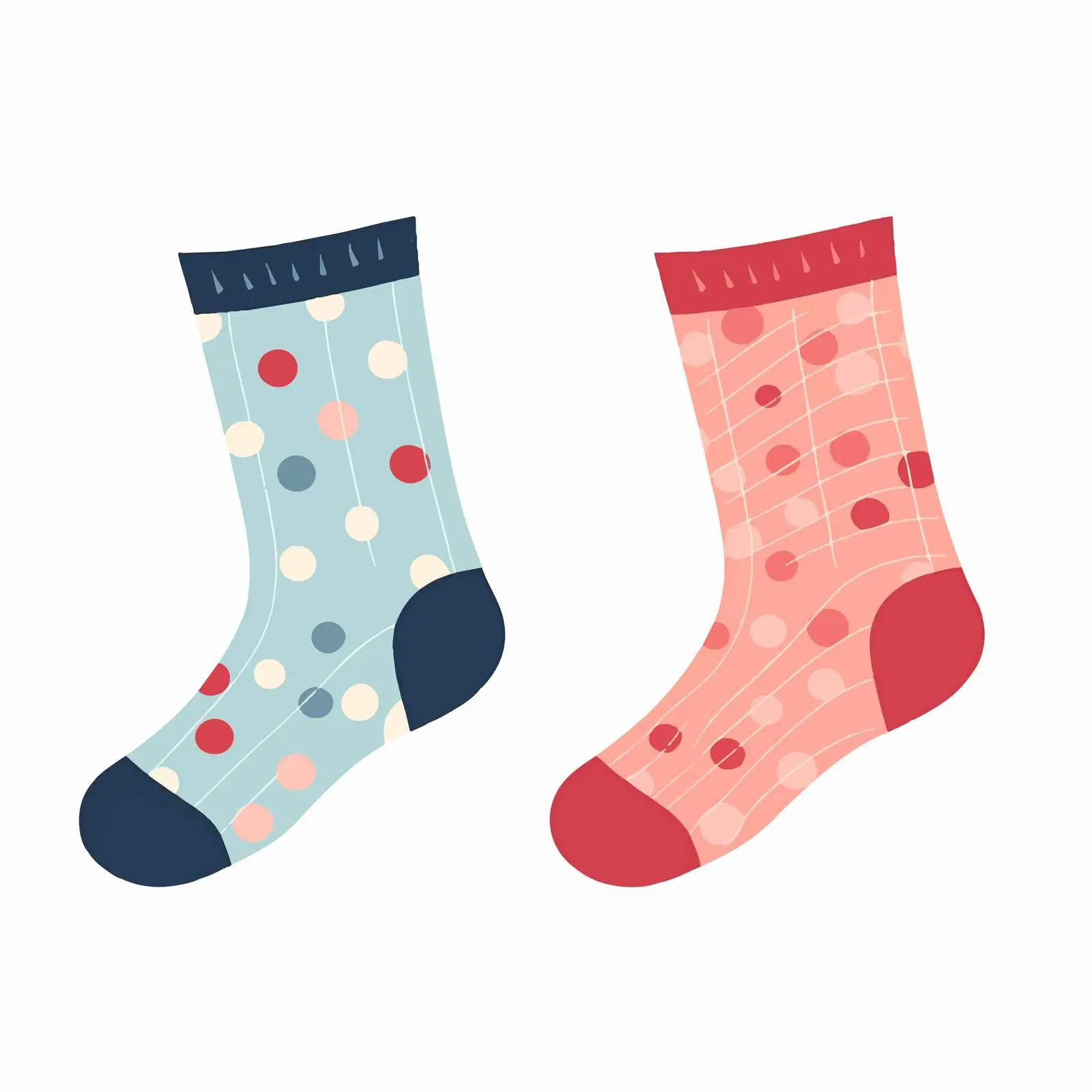 Kids' Warm Polka Dot Socks in Wool or Cotton — free download from Dotvec