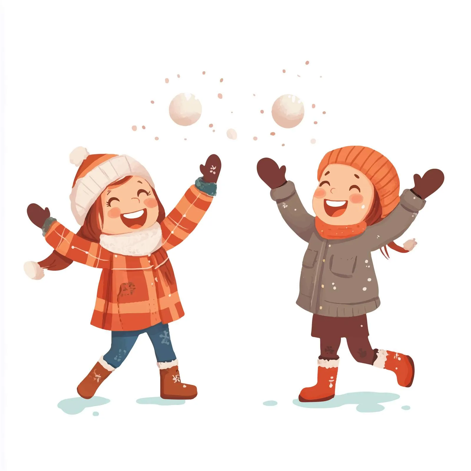 Cheerful Children Playing in Snow — free download from Dotvec