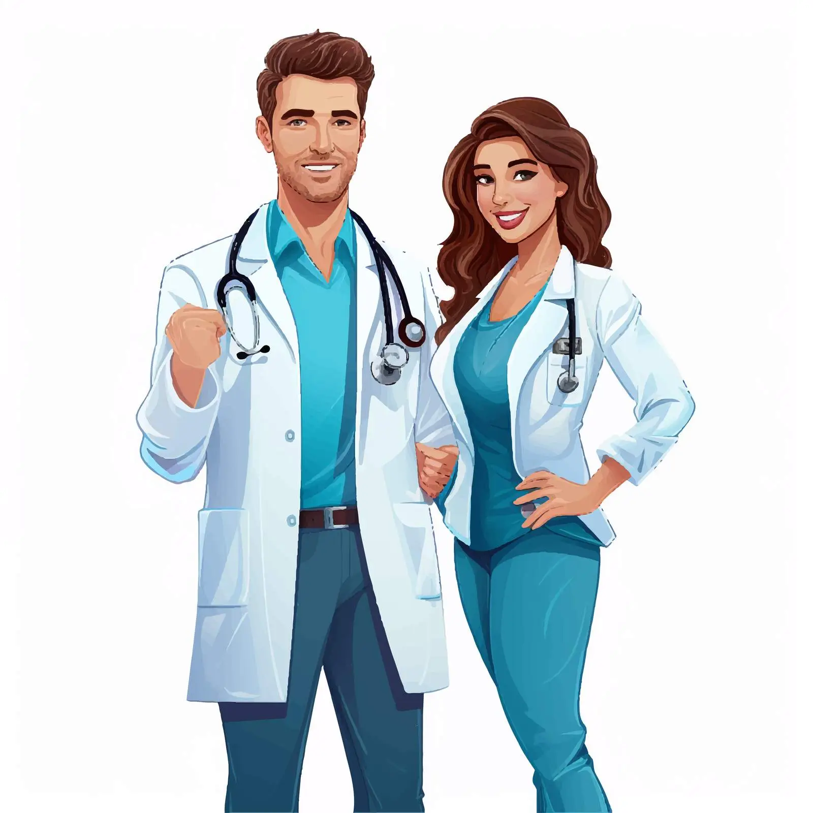 Diverse Doctors in Scrubs – free hospital setting image from Dotvec