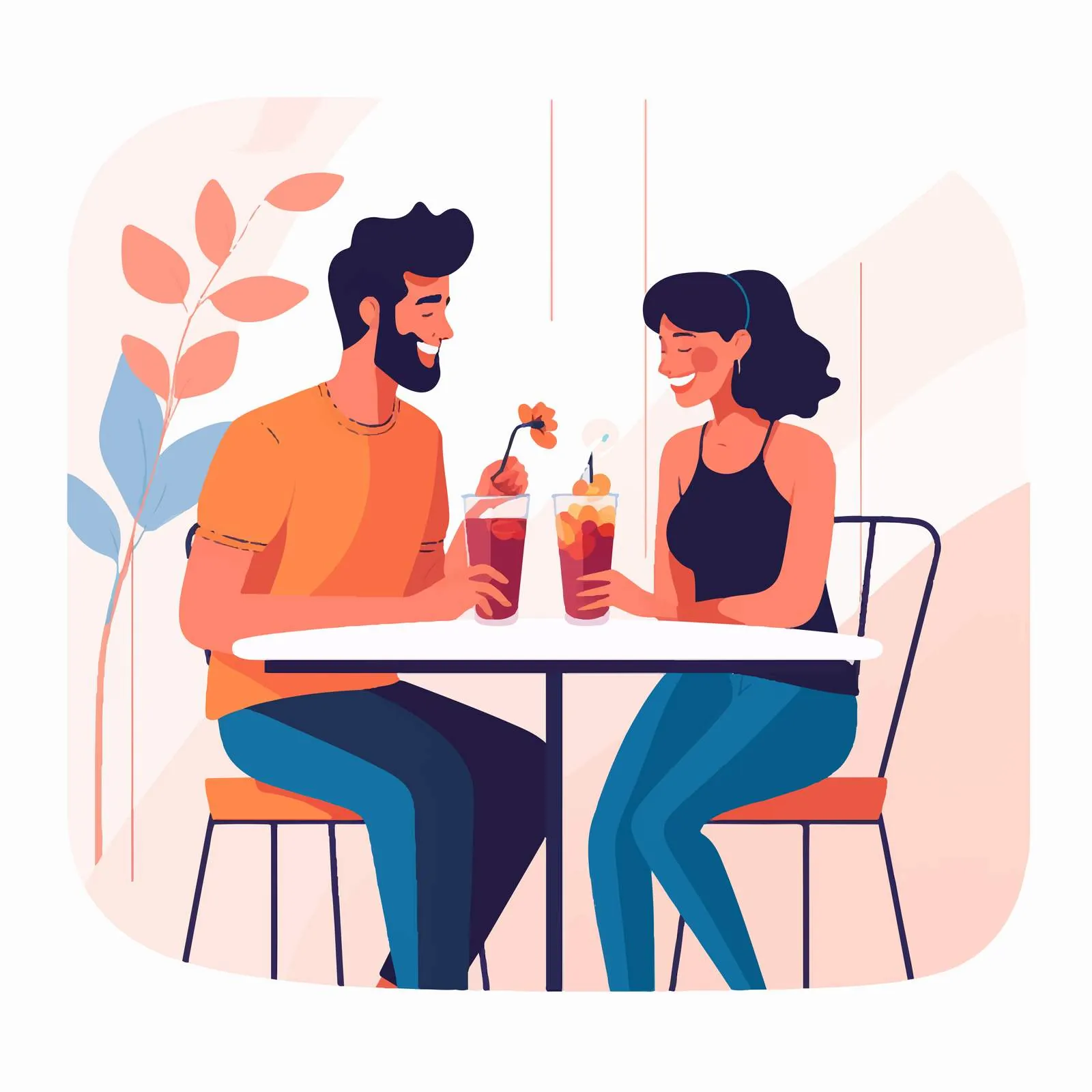 Couple Enjoying Cocktails at a Table — free download from Dotvec