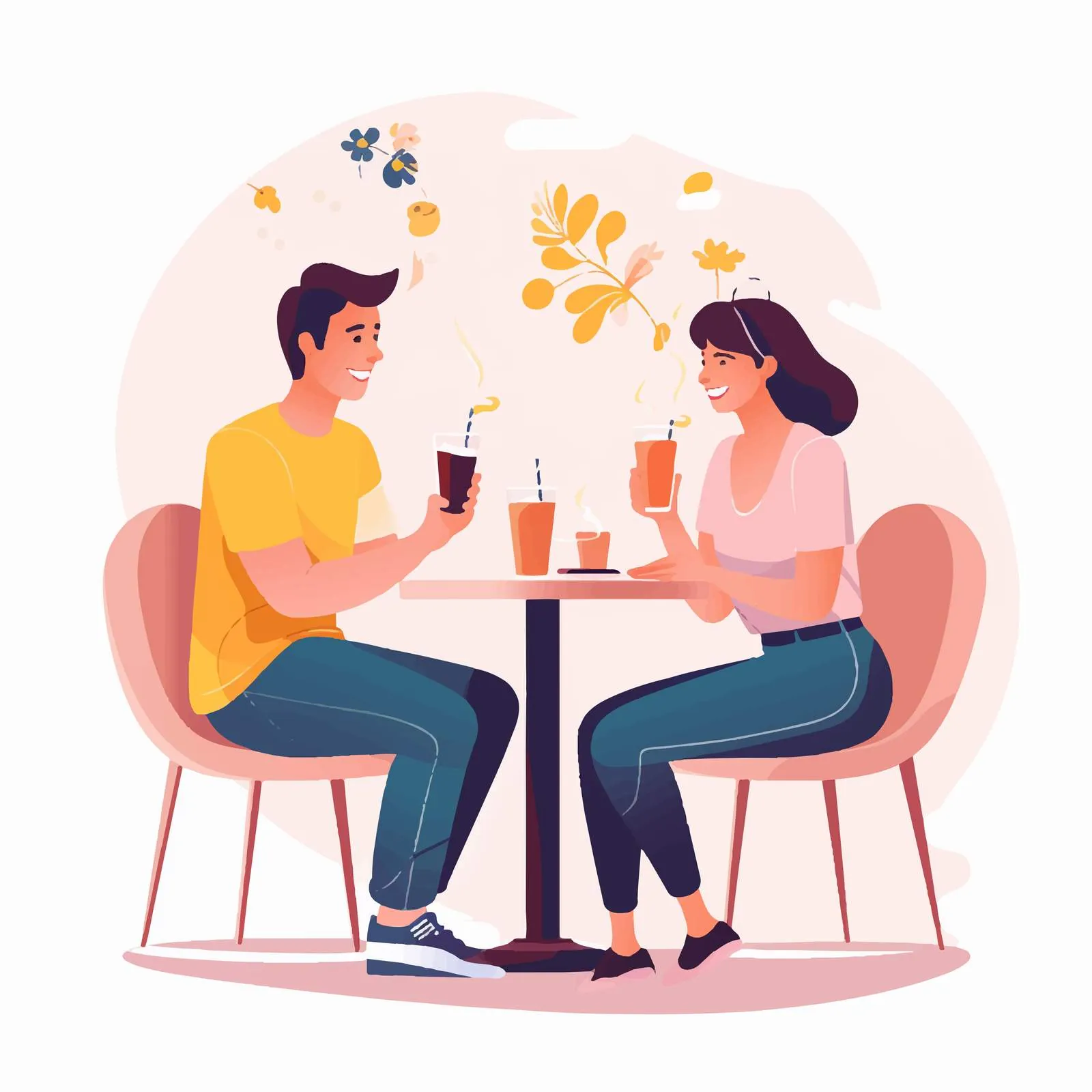 Couple Enjoying Cocktails at Table — free download from Dotvec