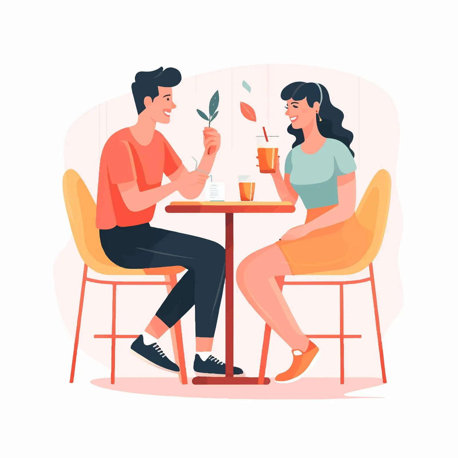 Couple Enjoying Cocktails at Table – free cocktails image from Dotvec