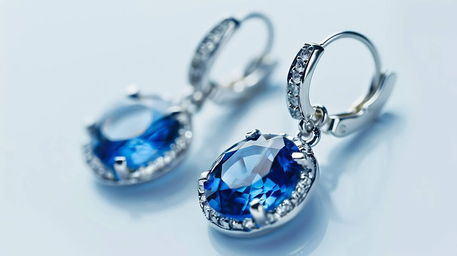 Sapphire Earrings on White Background — free download from Dotvec