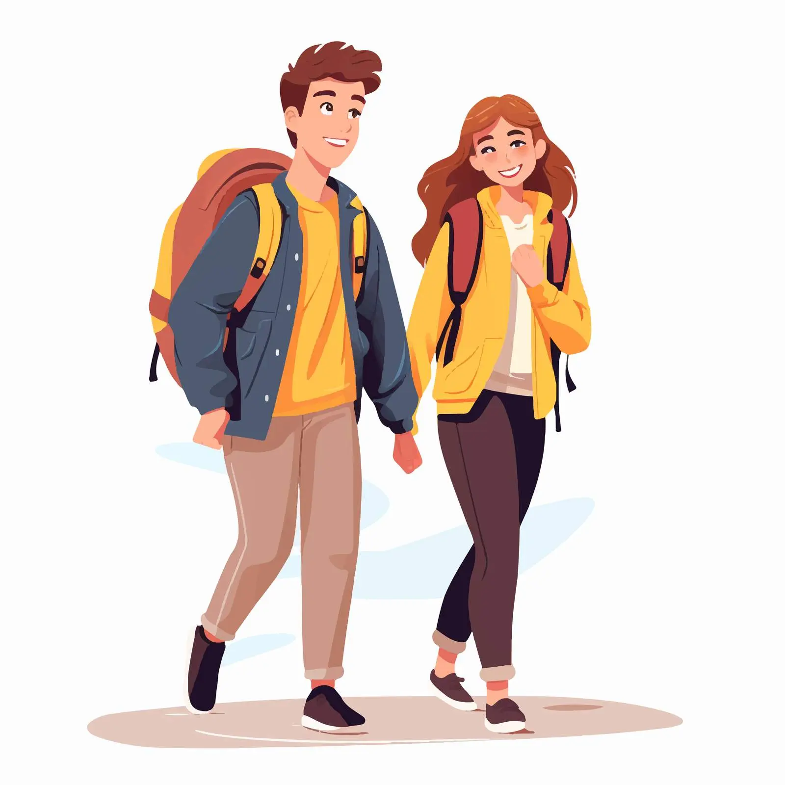 Funny School Students - Boy and Girl Vector — free download from Dotvec