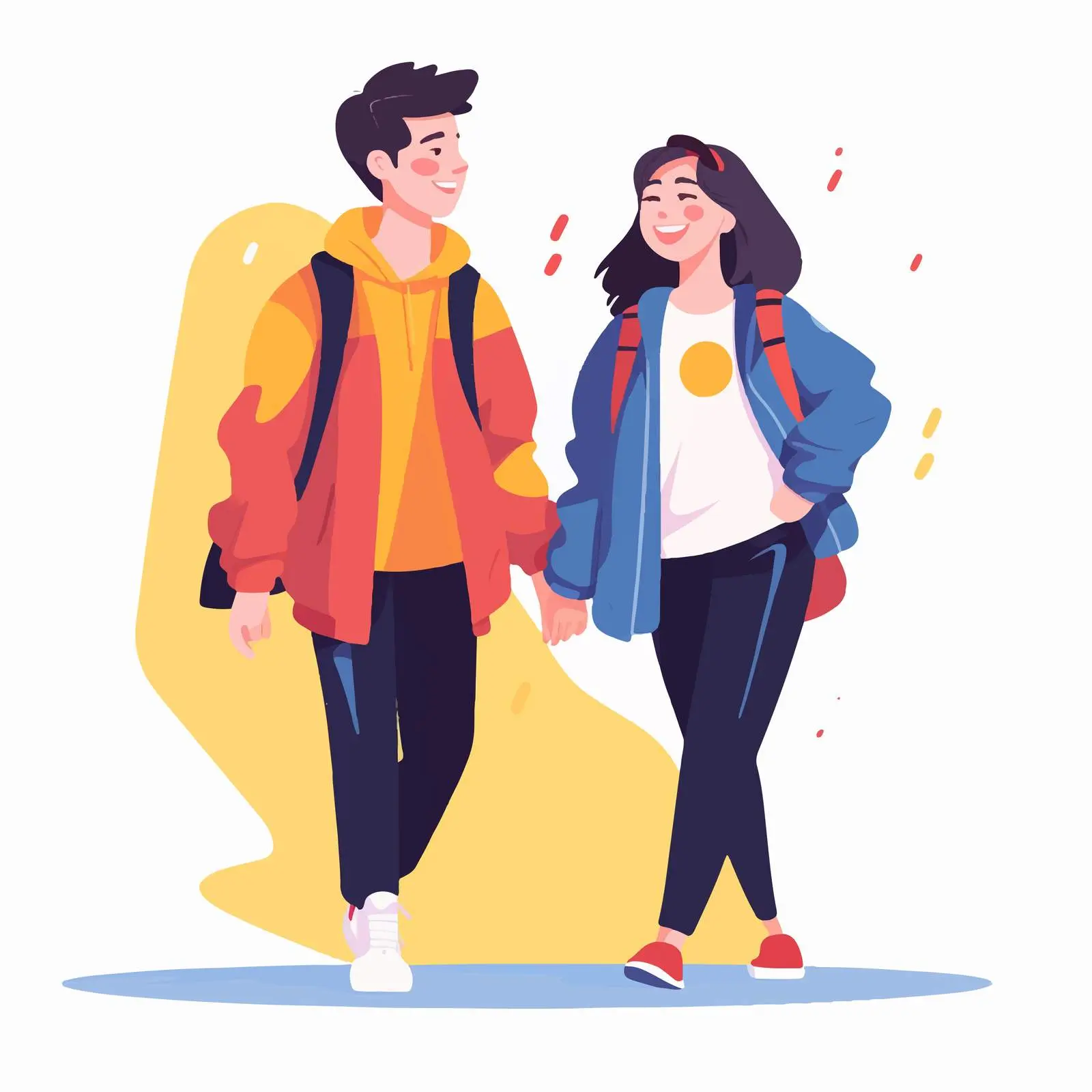 Funny School Students - Boy and Girl Vector — free download from Dotvec