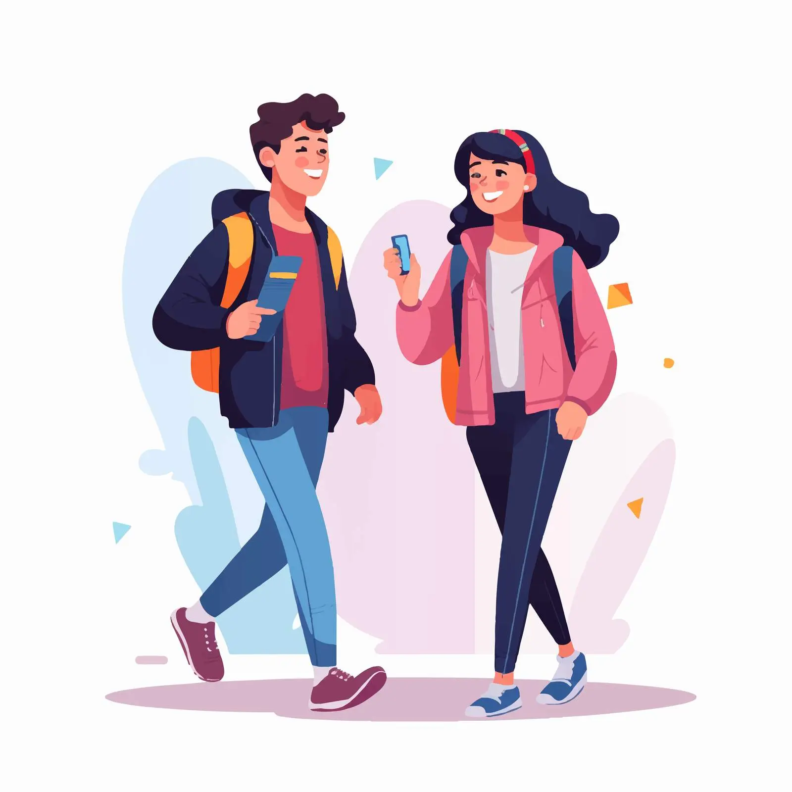 Funny Teenage Students Vector Illustration — free download from Dotvec
