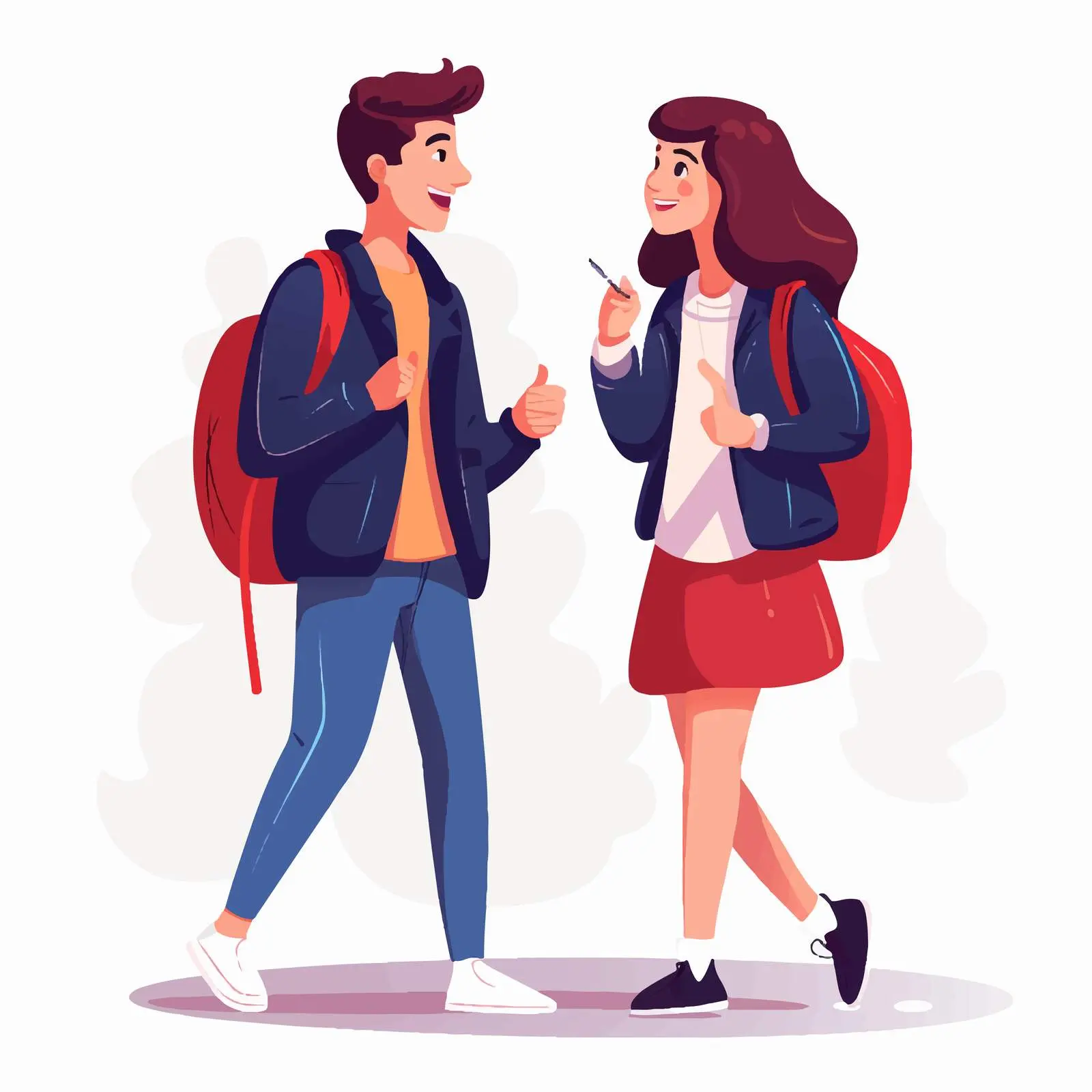 Funny Schoolboy and Schoolgirl Characters — free download from Dotvec