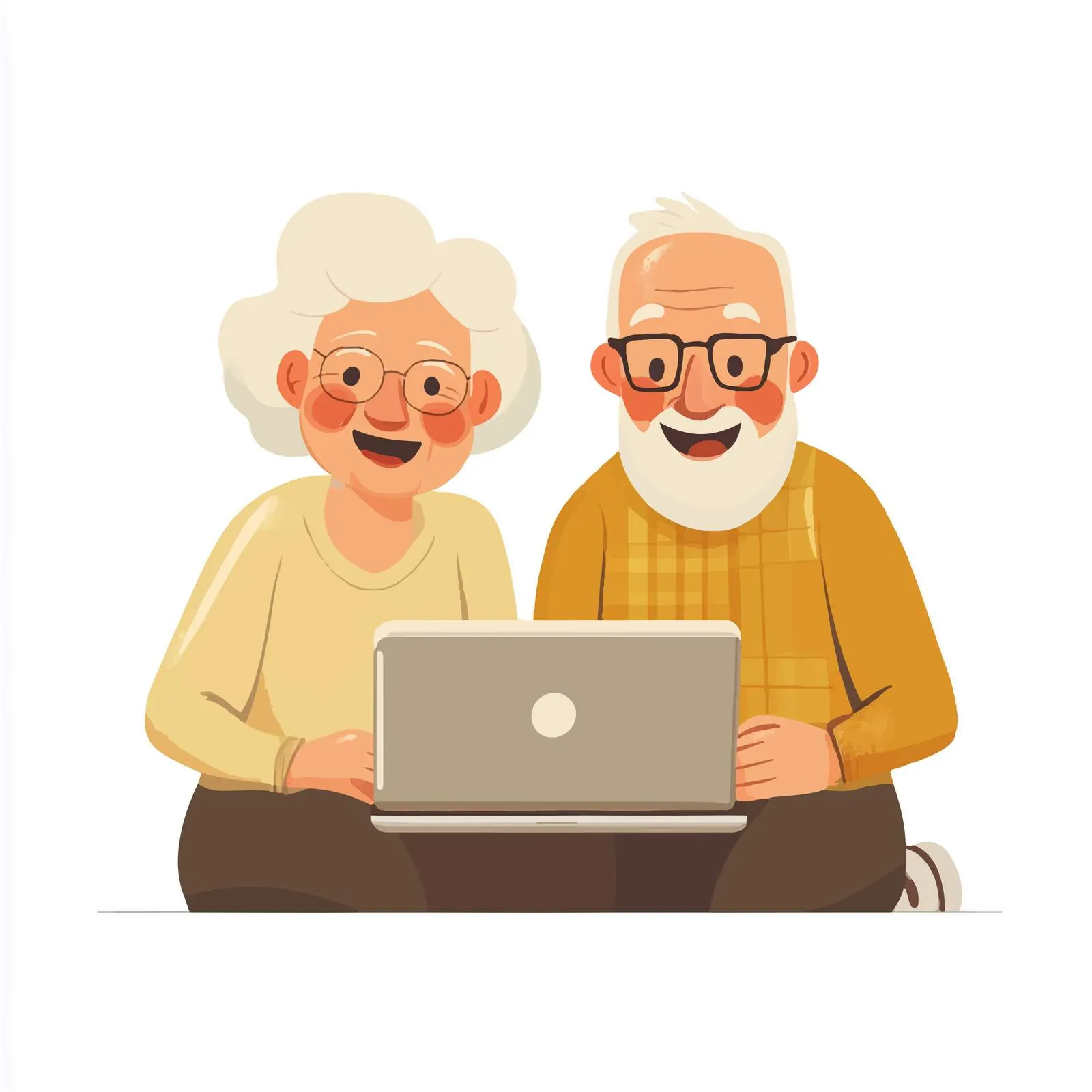 Elderly Couple Enjoying Internet Together – free digital age image from Dotvec