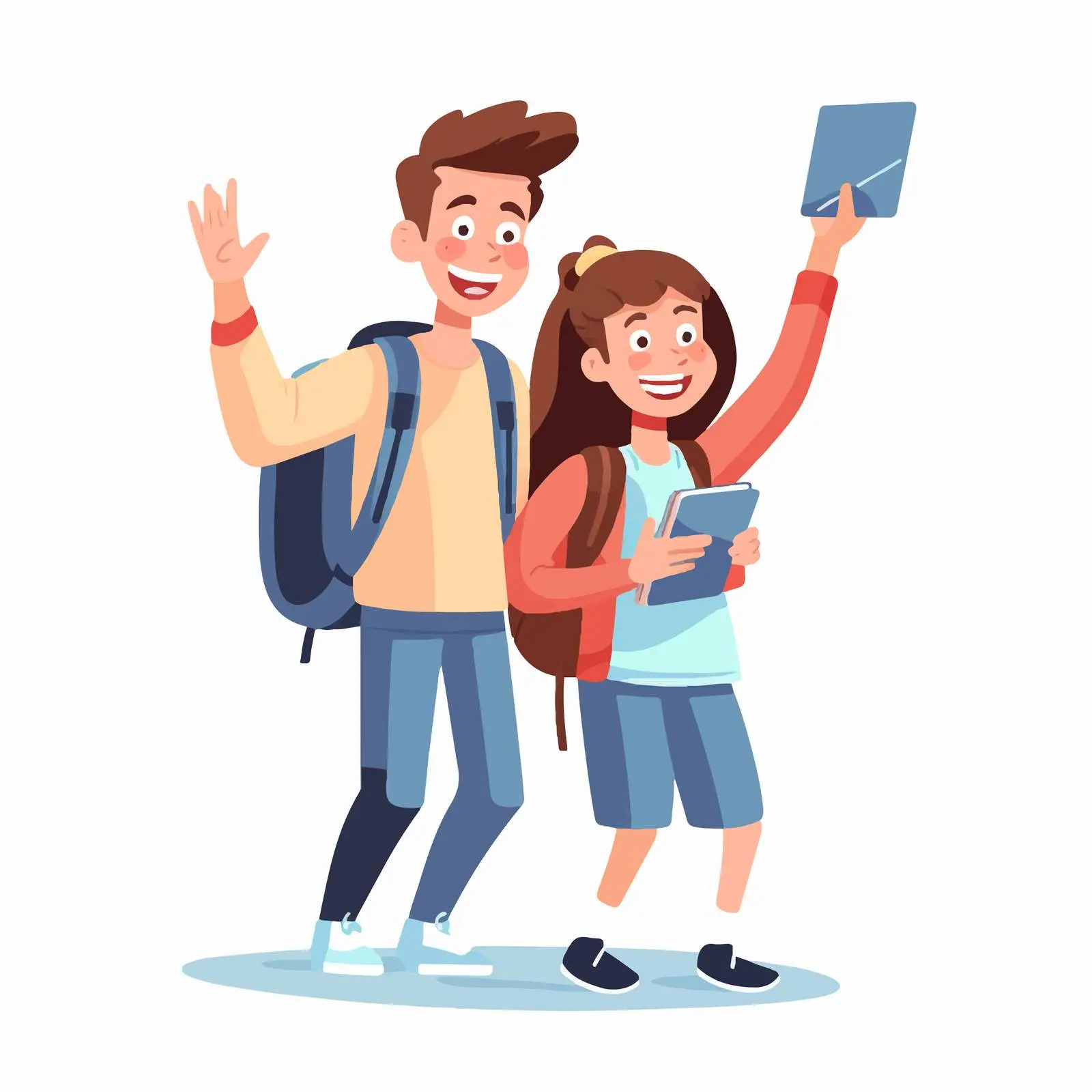 Students Taking Selfie with Books — free download from Dotvec