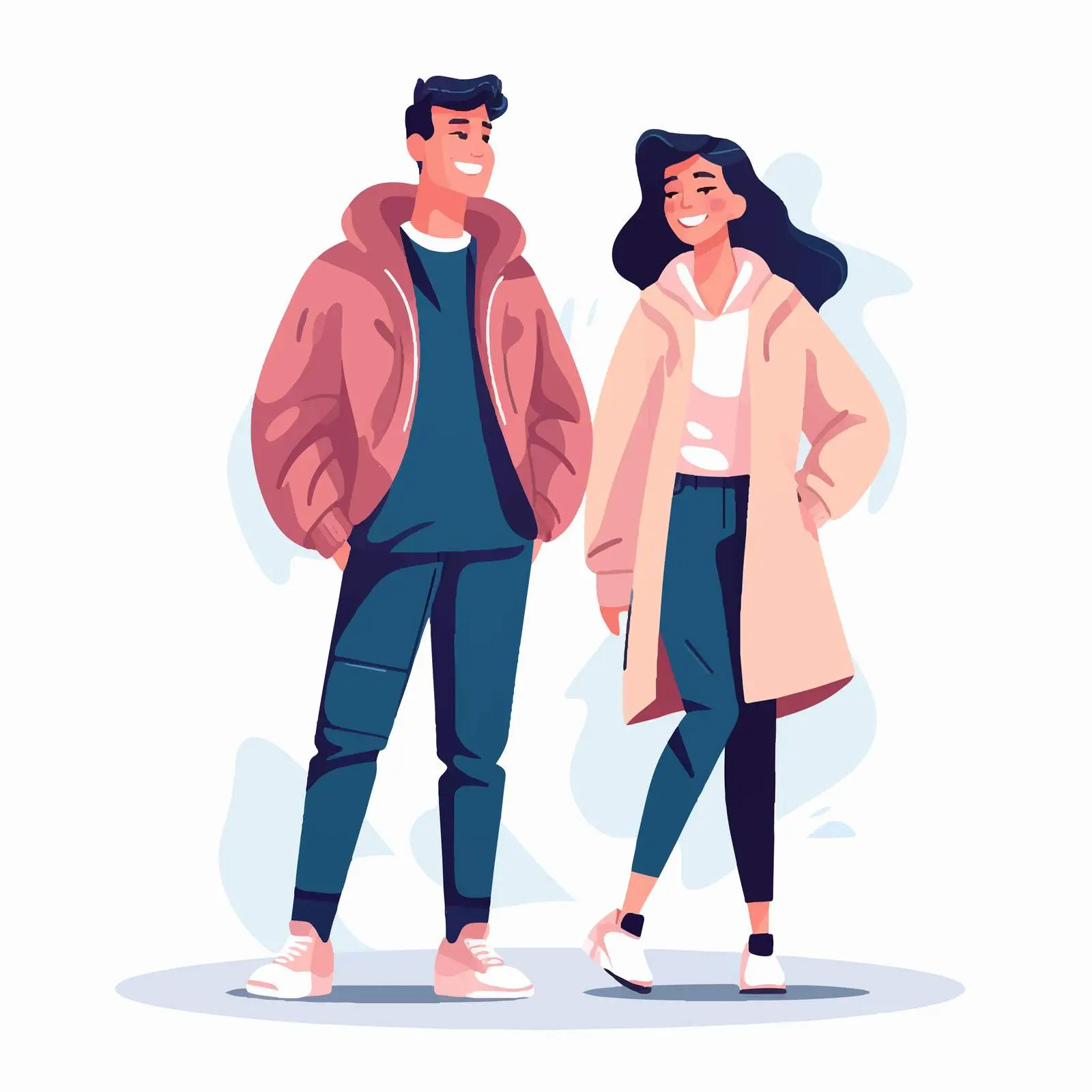 Stylish Young Man and Woman in Modern Fashion — free download from Dotvec