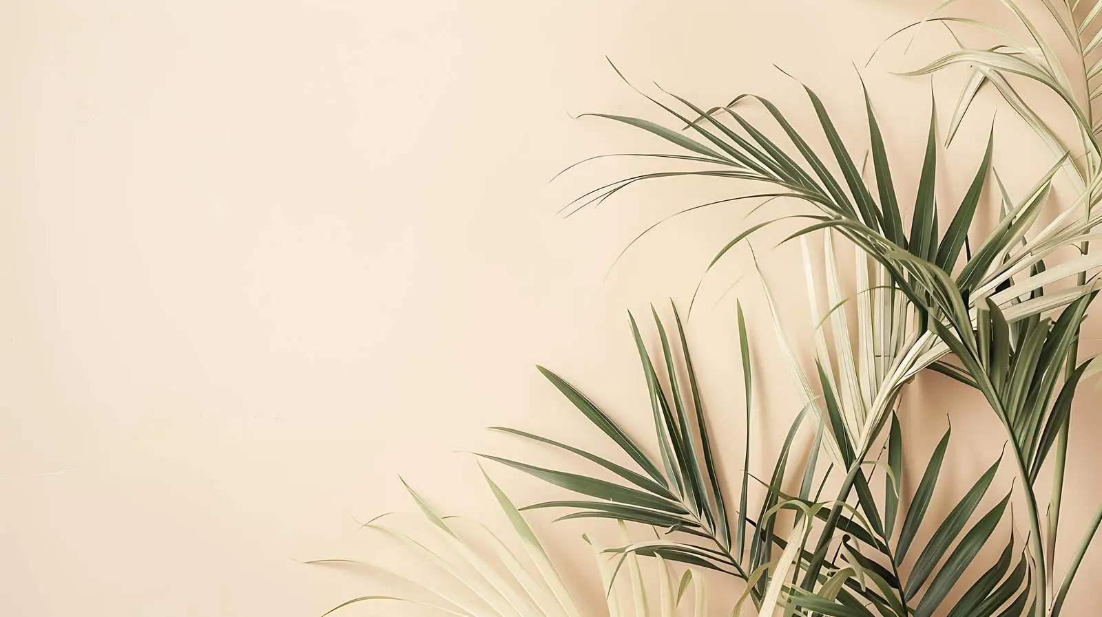Tropical Palm Branches Against Beige Background — free download from Dotvec