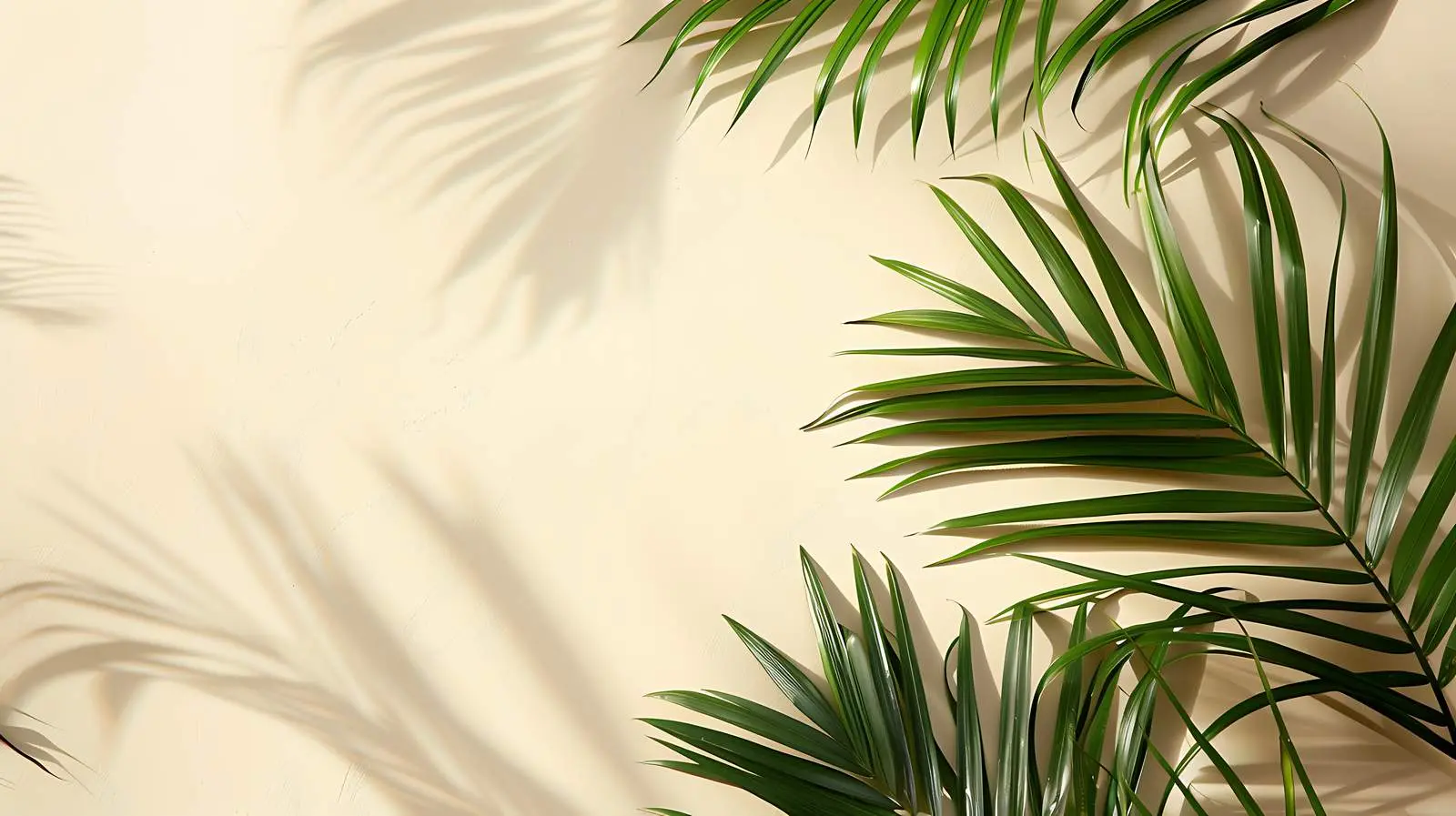Tropical Palm Branches on Beige Background — free download from Dotvec