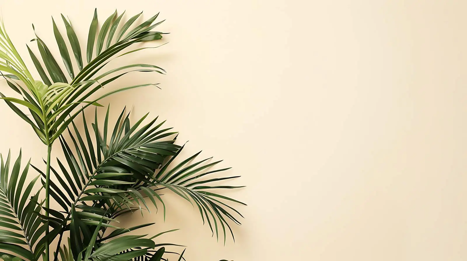 Tropical Palm Branches on Beige Background — free download from Dotvec