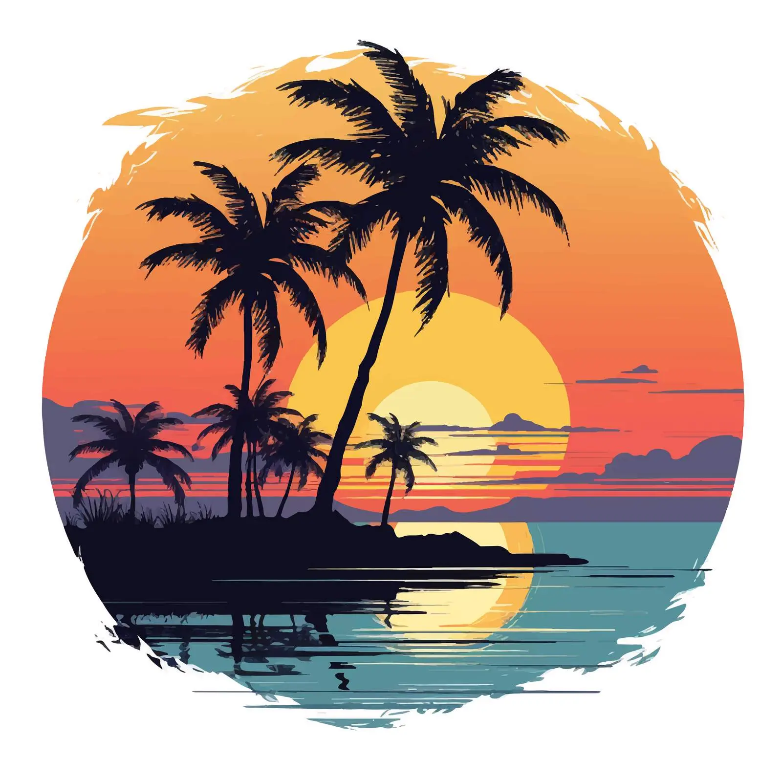 Palm Beach Silhouettes at Sunset – free dusk image from Dotvec