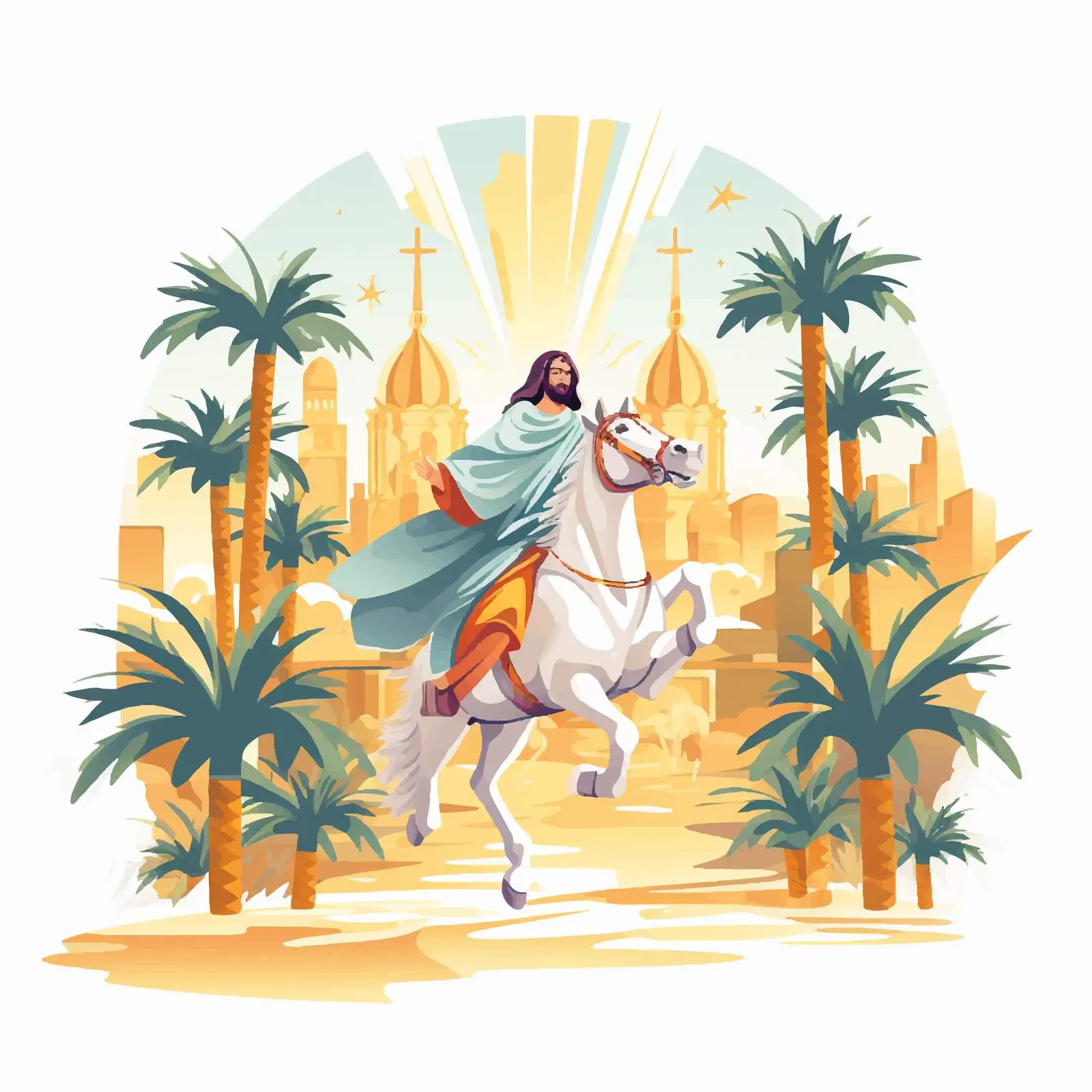 Jesus' Triumphal Entry on Palm Sunday – free hosanna image from Dotvec